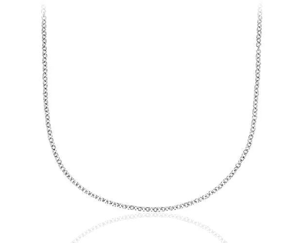 14K W Gold 22" 050 Dia Cut Cable Chain