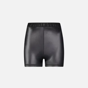 Adam Selman Branded Band Biker Short - Black Liquid