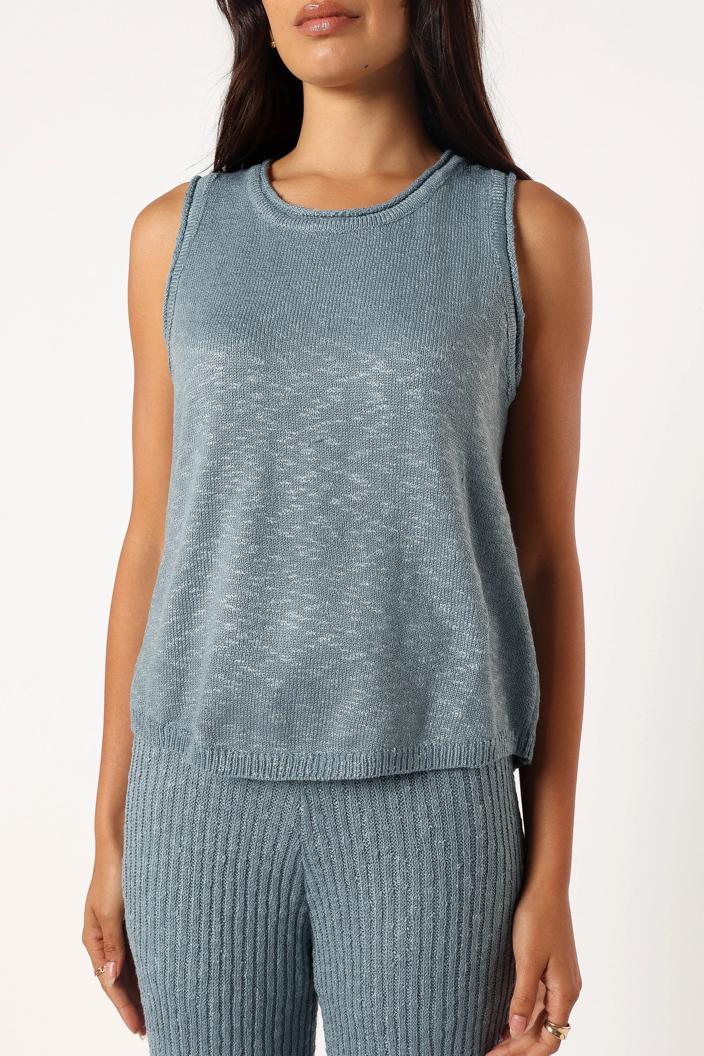 Anna Knitted Set - Dusty Blue