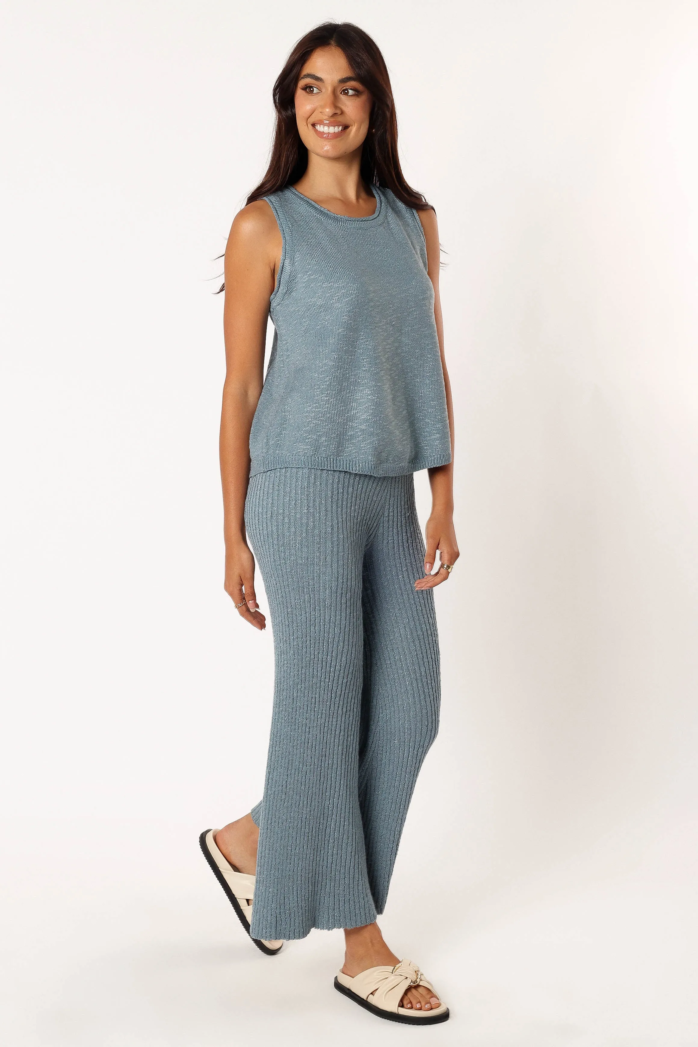 Anna Knitted Set - Dusty Blue