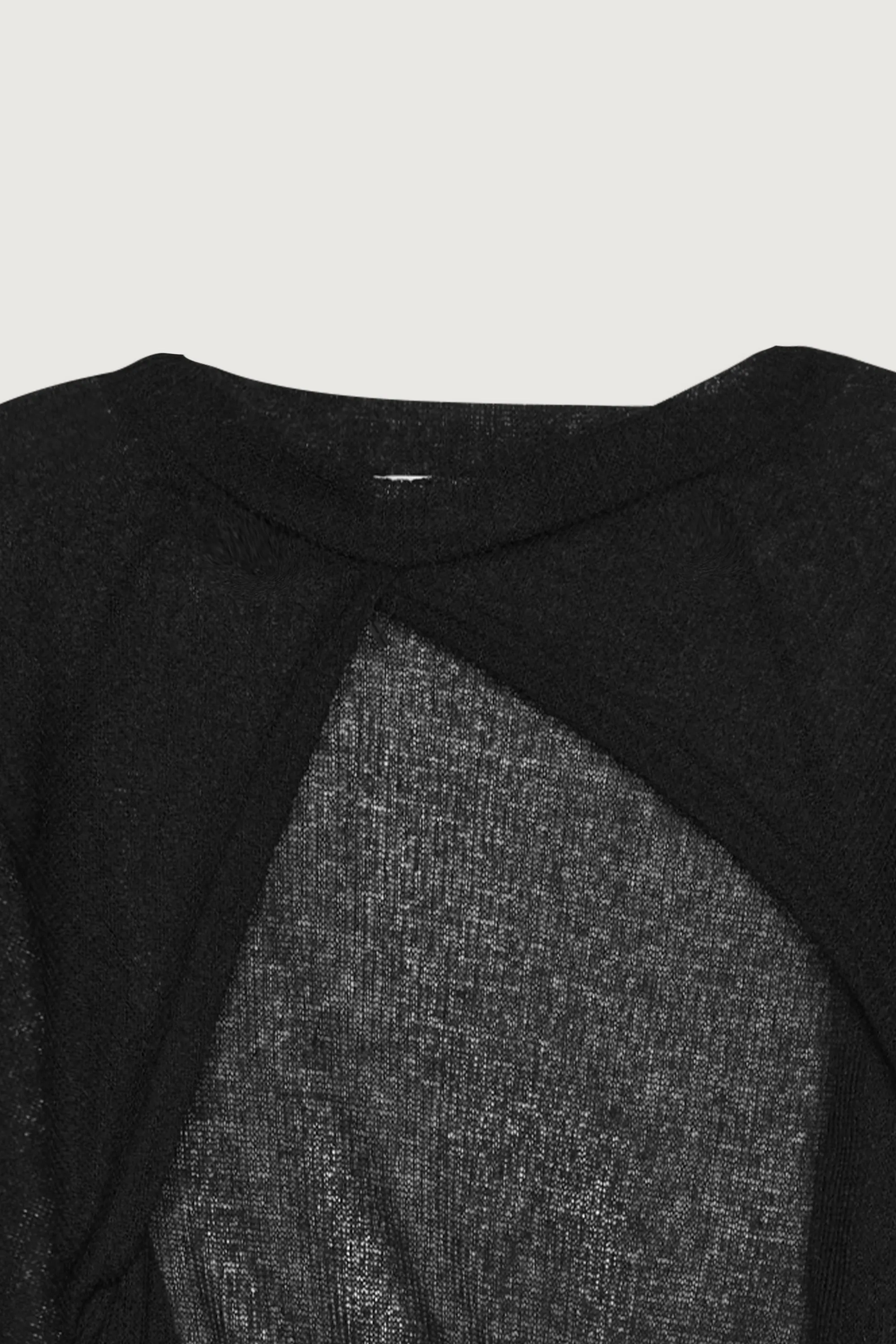 ASYMMETRICAL FRONT OPEN KNIT TOP