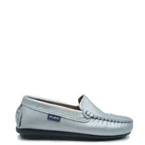 Atlanta Mocassin Silver Pebbled Loafer