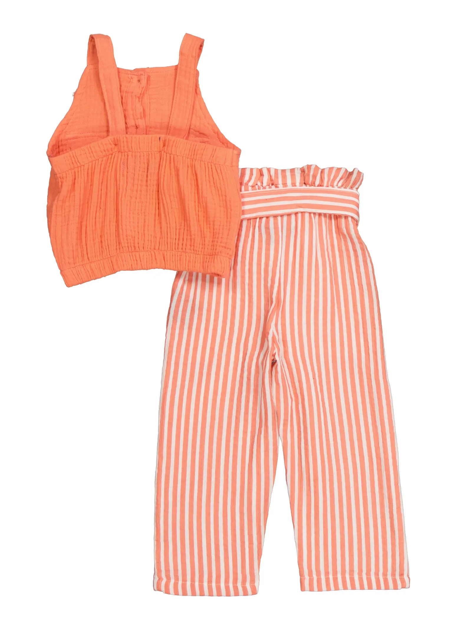 Baby Girls 12-24M Button Front Sleeveless Top and Striped Pants