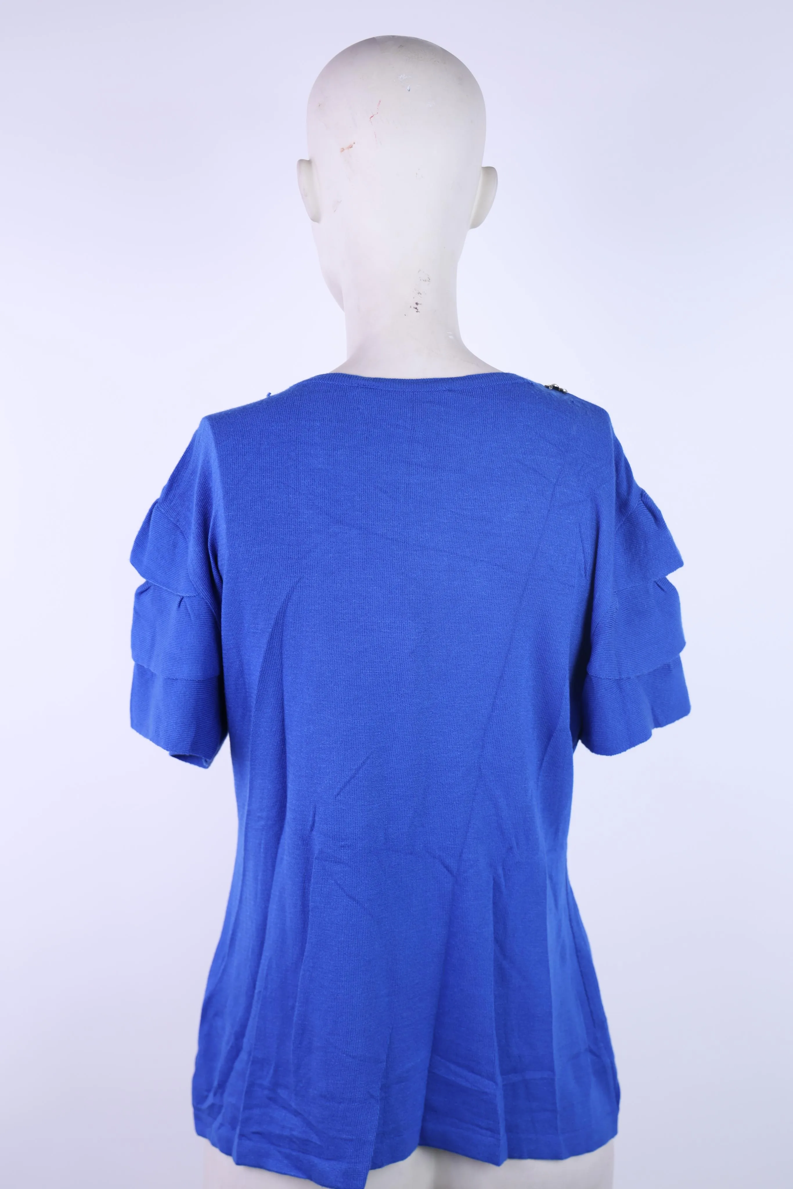 Badoo royal blue top with frill sleeves