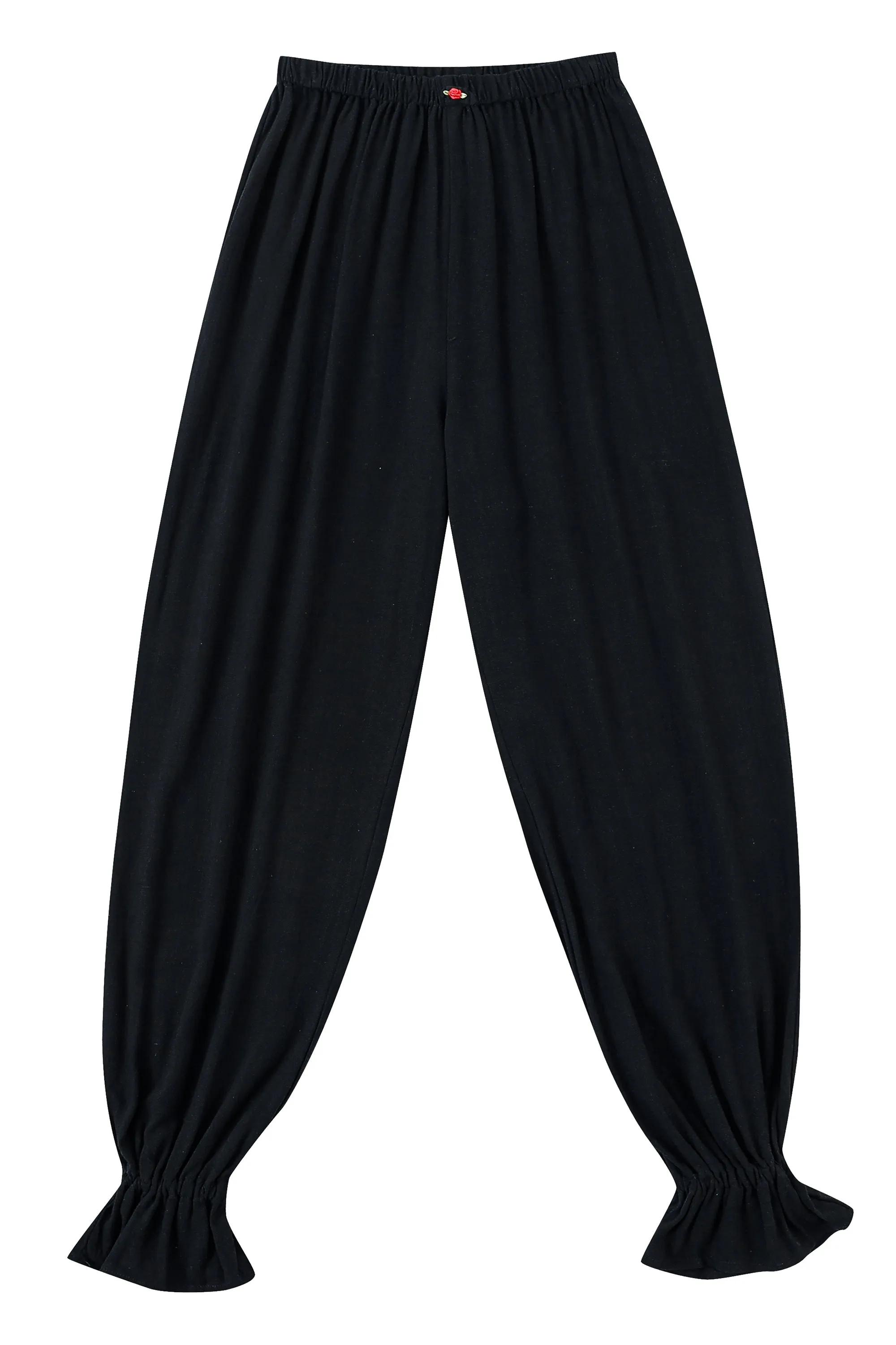 Black Linen Long Bloomers