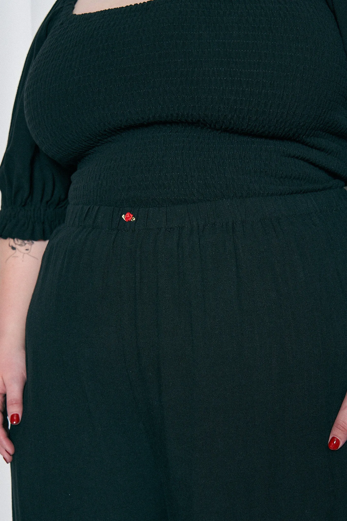 Black Linen Long Bloomers