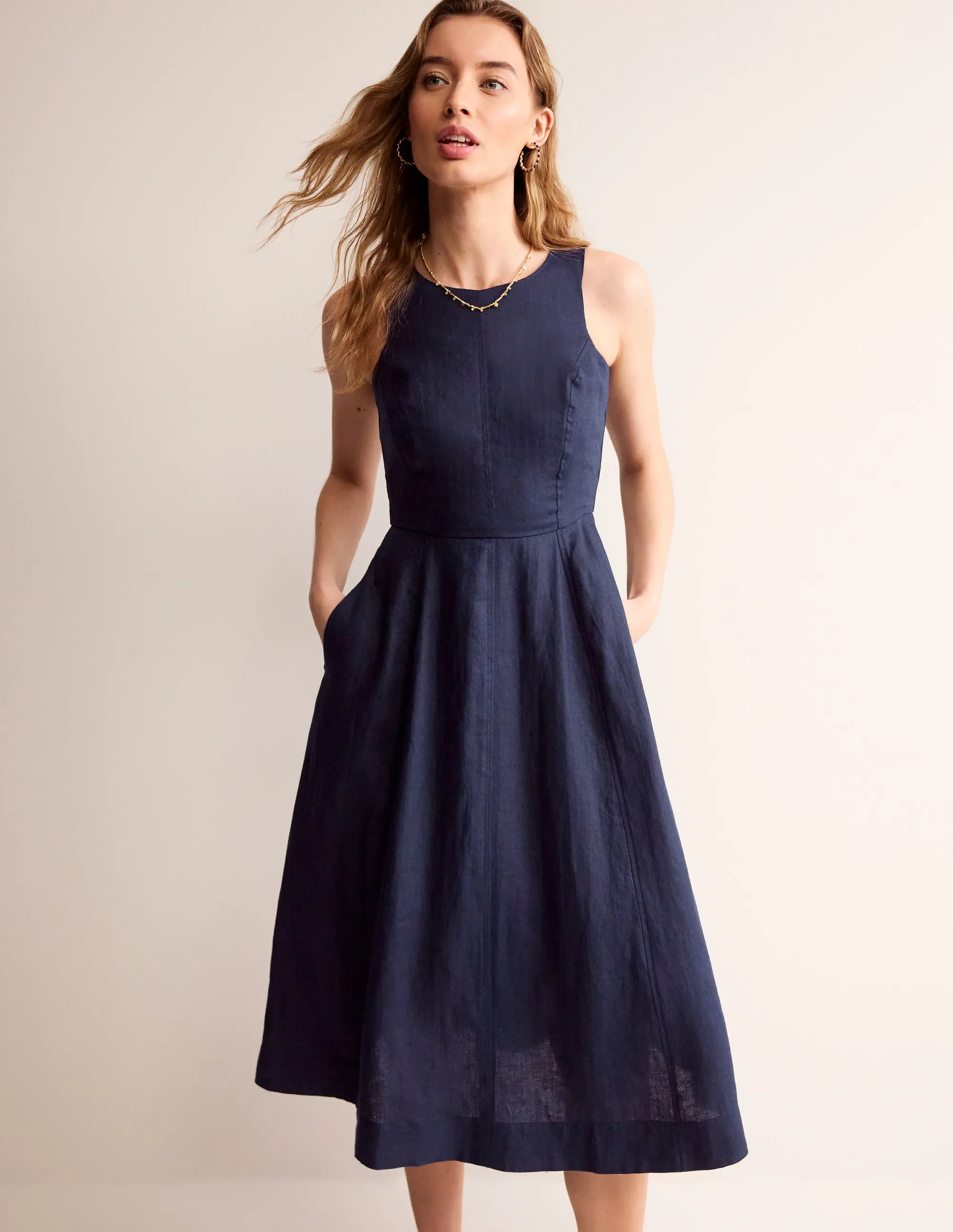 Carla Linen Midi Dress