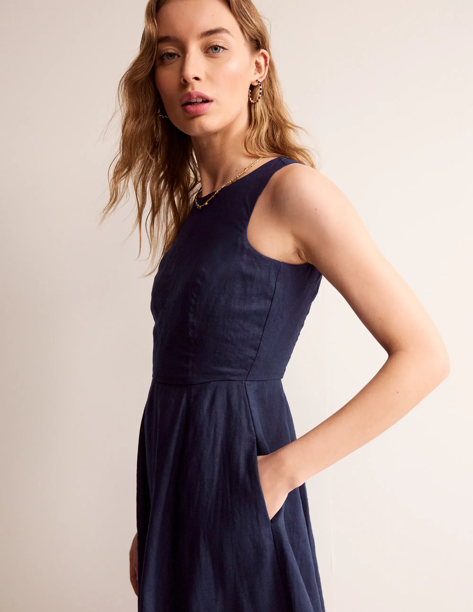 Carla Linen Midi Dress
