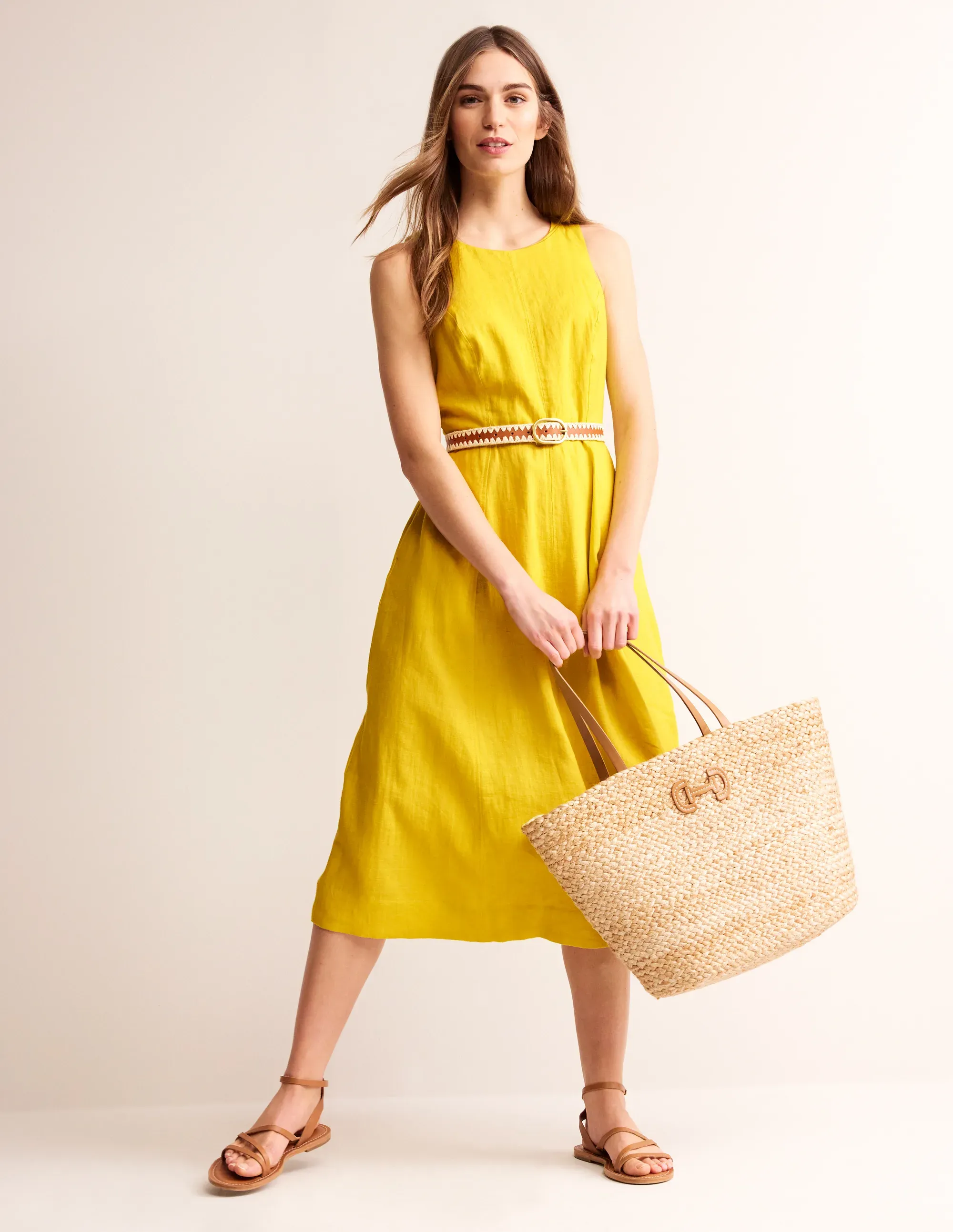 Carla Linen Midi Dress