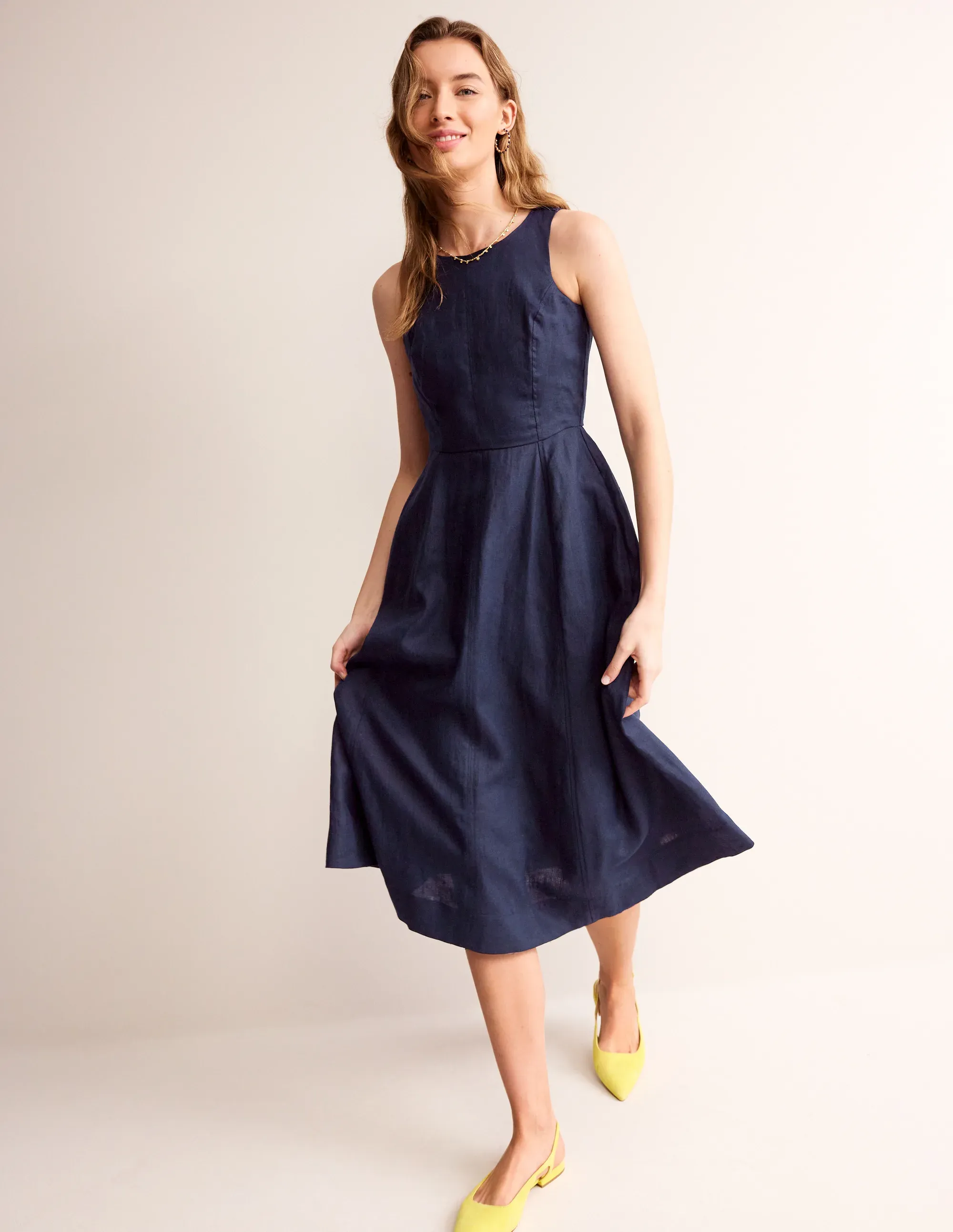 Carla Linen Midi Dress