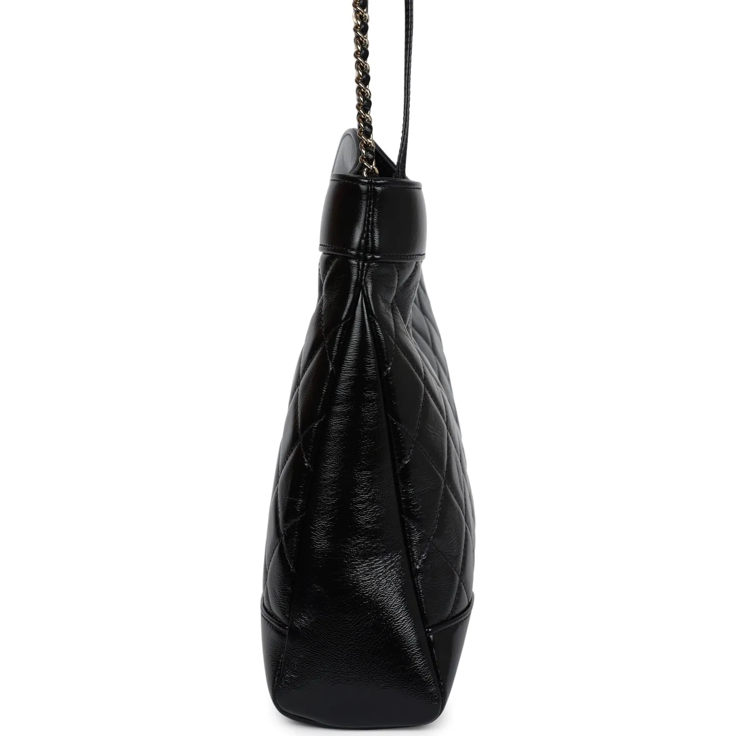 Chanel Large 31 Shopper Black Shiny Lambskin Light Gold Hardware