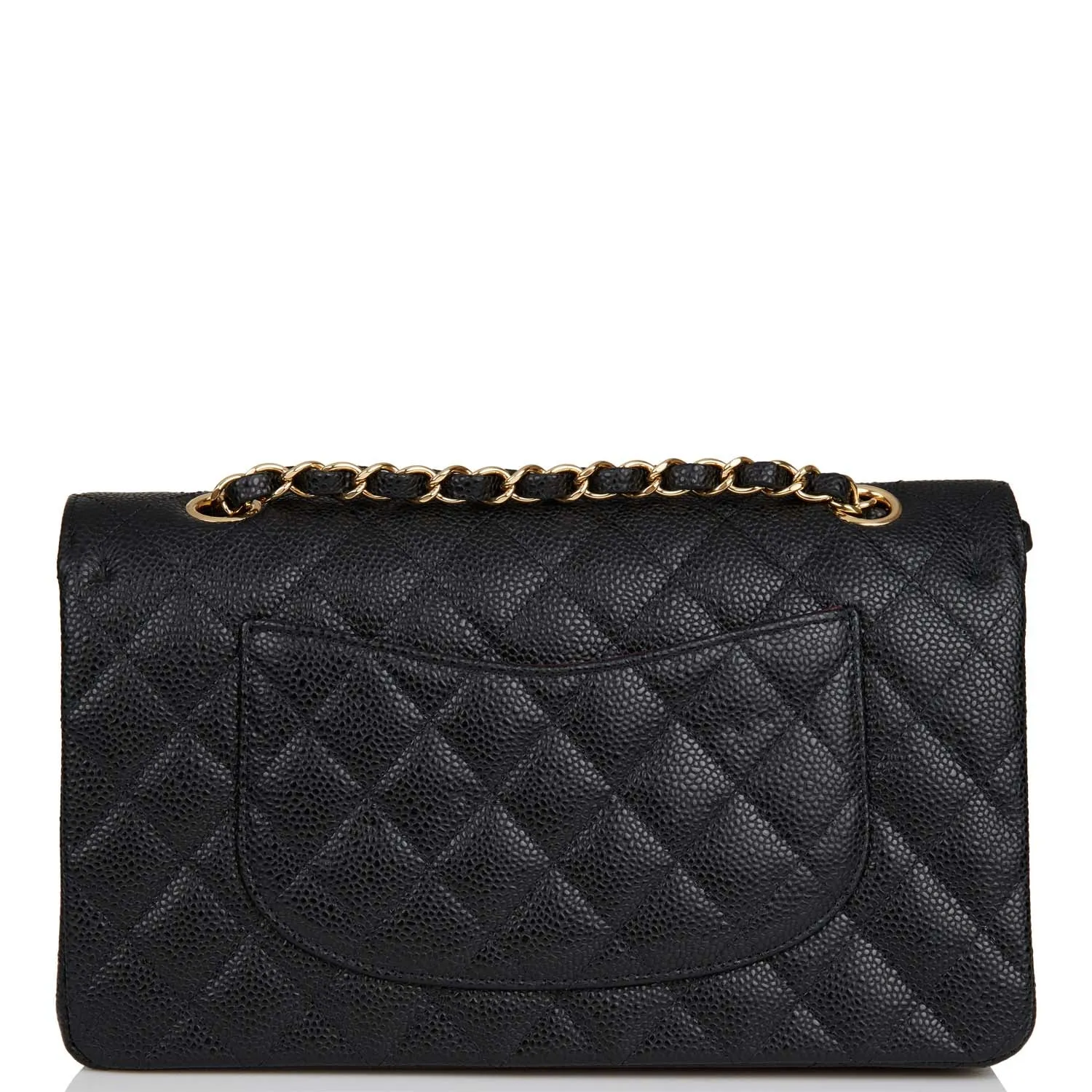 Chanel Medium Classic Double Flap Bag Black Quilted Caviar Gold Hardware