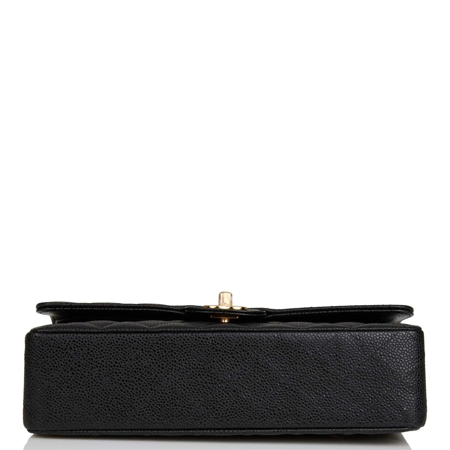 Chanel Medium Classic Double Flap Bag Black Quilted Caviar Gold Hardware