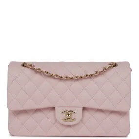Chanel Medium Classic Double Flap Bag Light Pink Caviar Light Gold Hardware