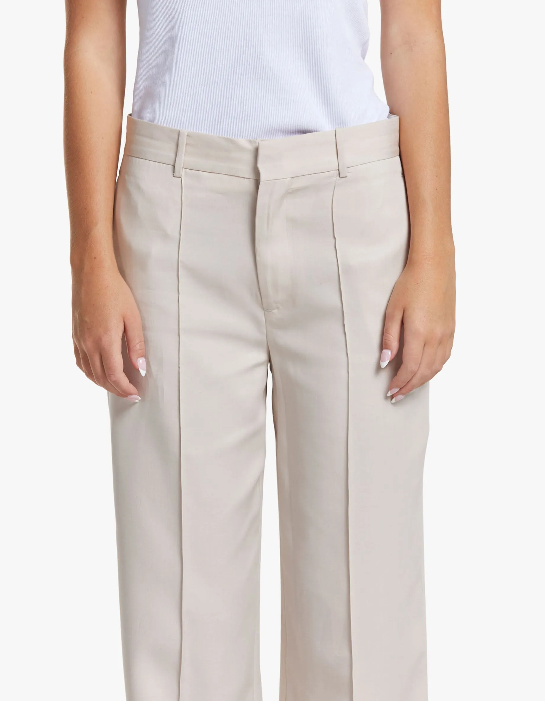 Chania Flared Trousers - Enoki Mushroom