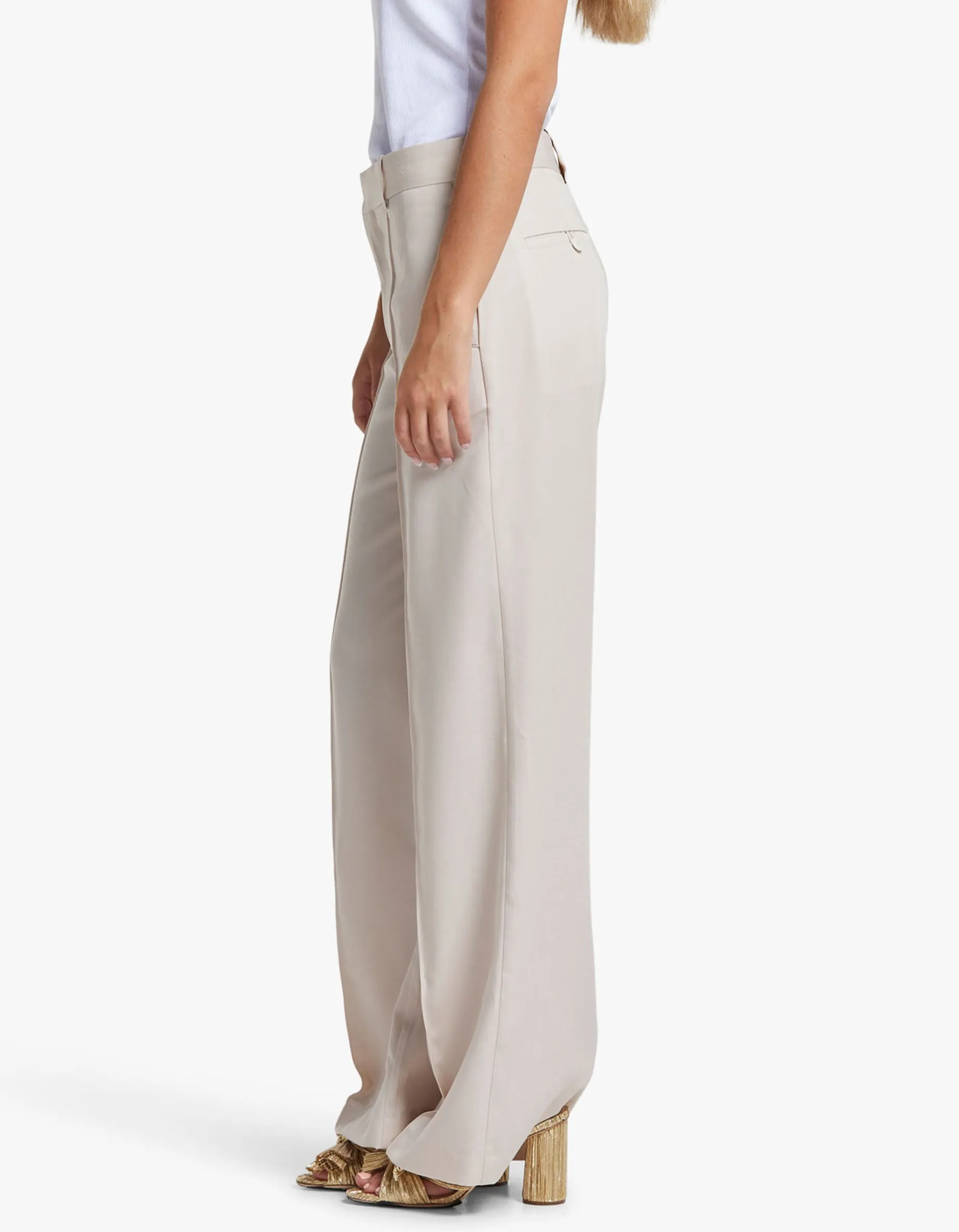 Chania Flared Trousers - Enoki Mushroom