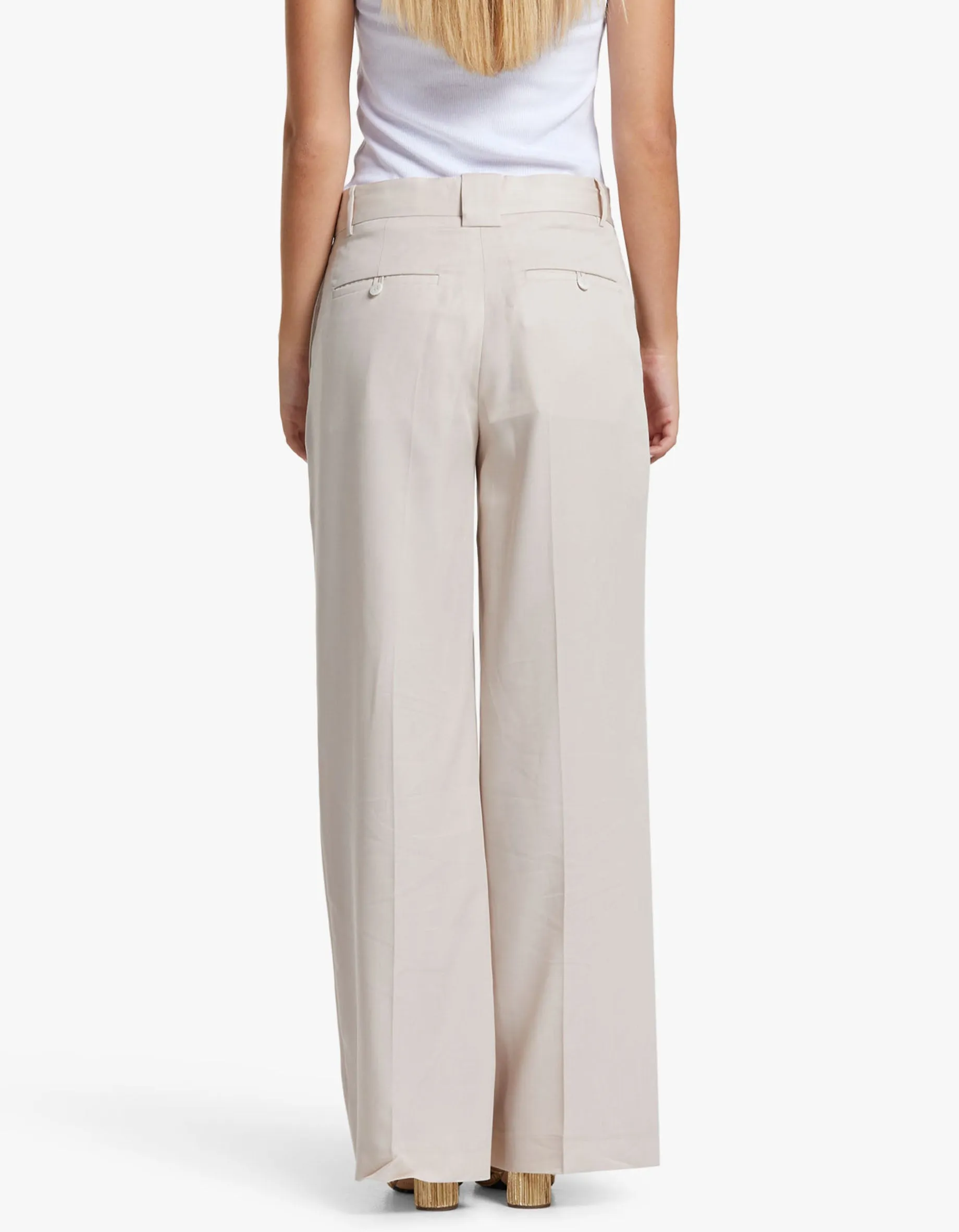 Chania Flared Trousers - Enoki Mushroom