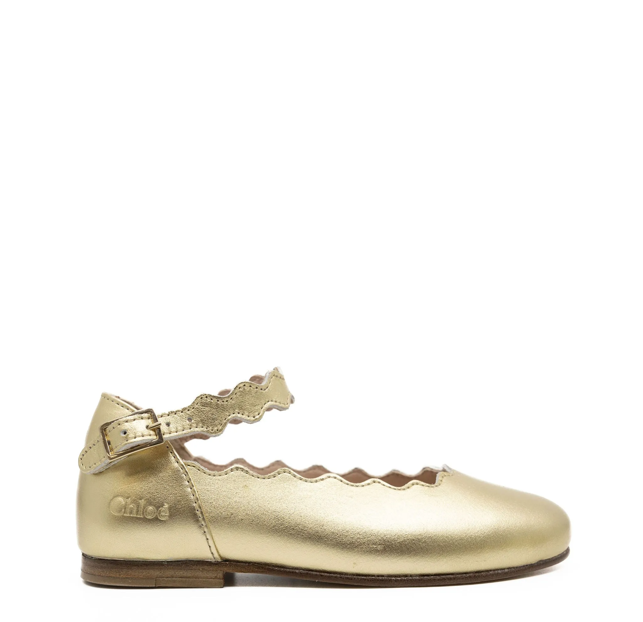 Chloe Gold Scalloped Mary Jane