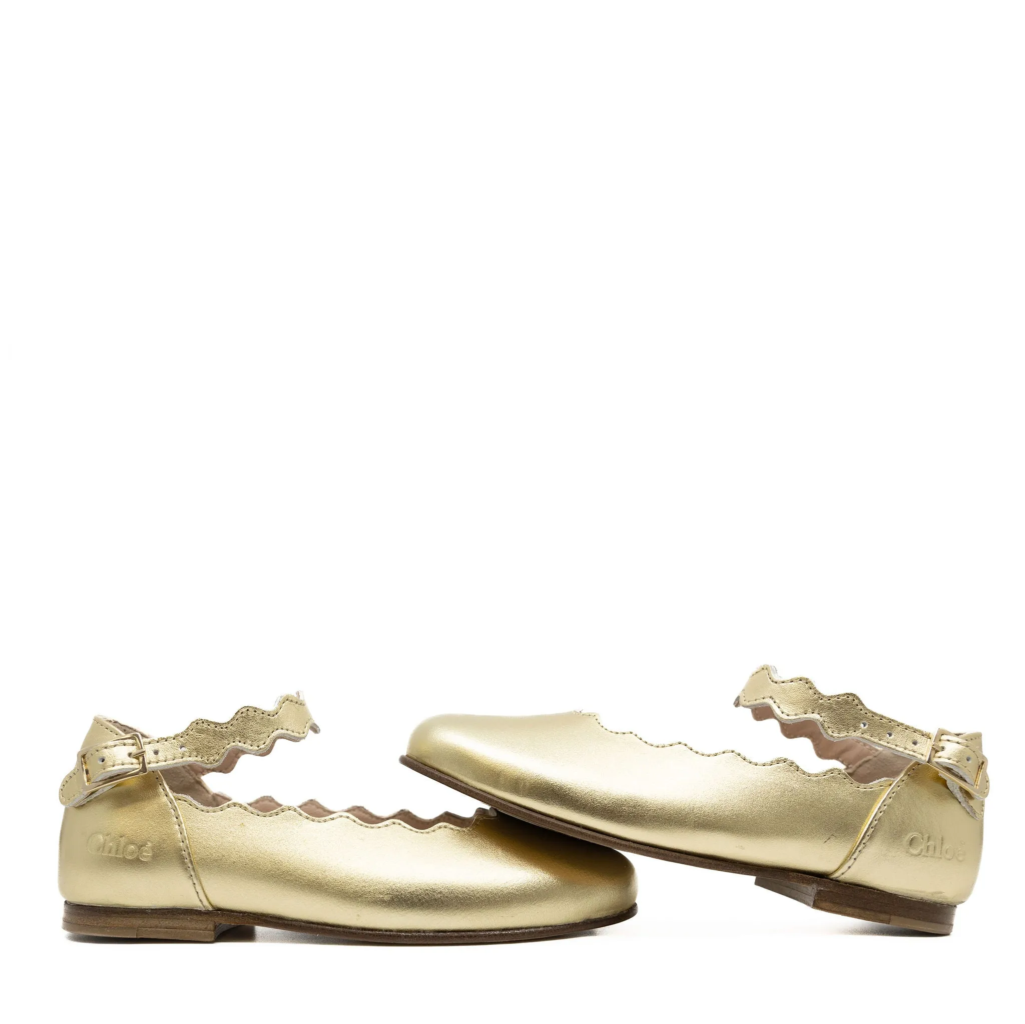 Chloe Gold Scalloped Mary Jane