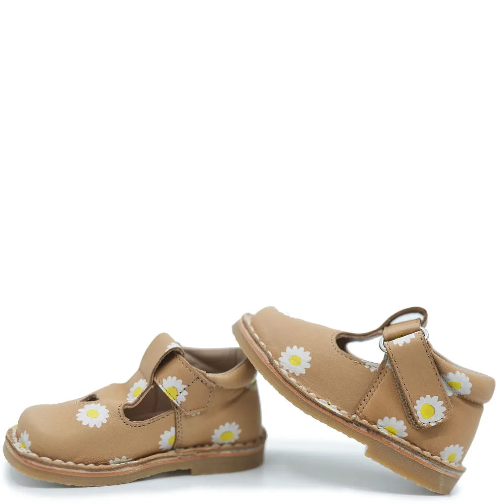 Confetti Nude Sunflower T-Strap Baby Shoe