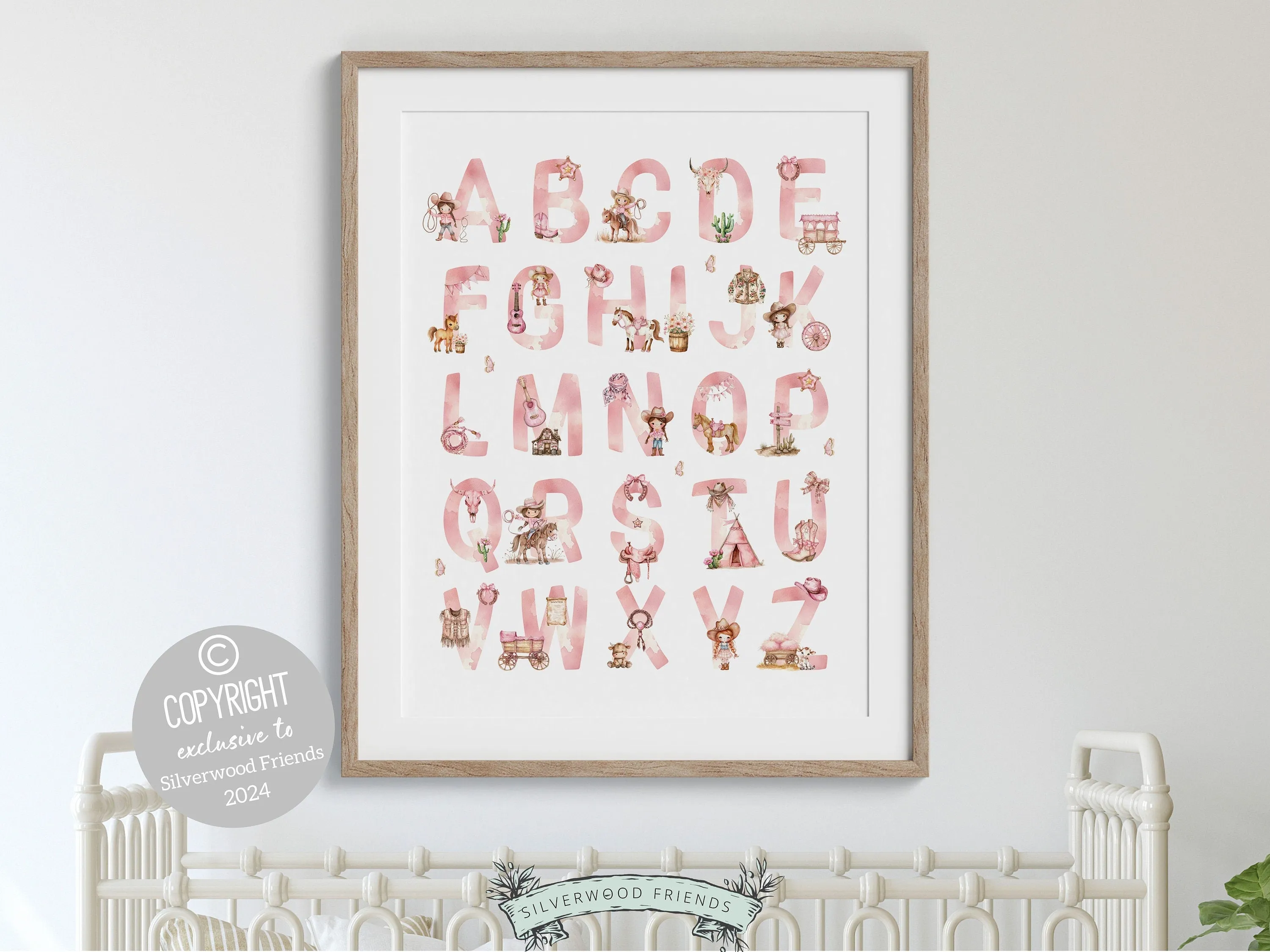 Cowgirl Alphabet Nursery Print