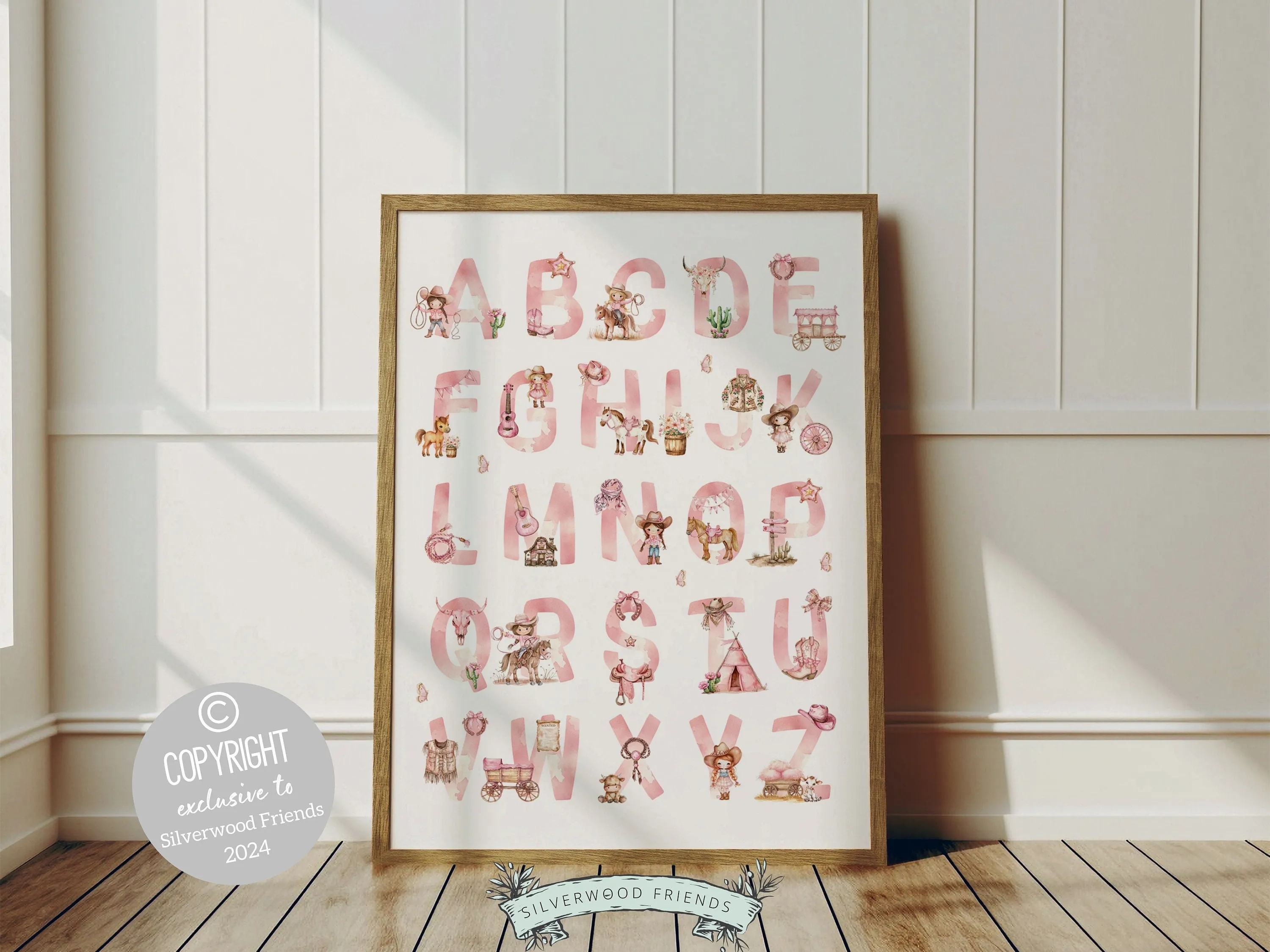 Cowgirl Alphabet Nursery Print