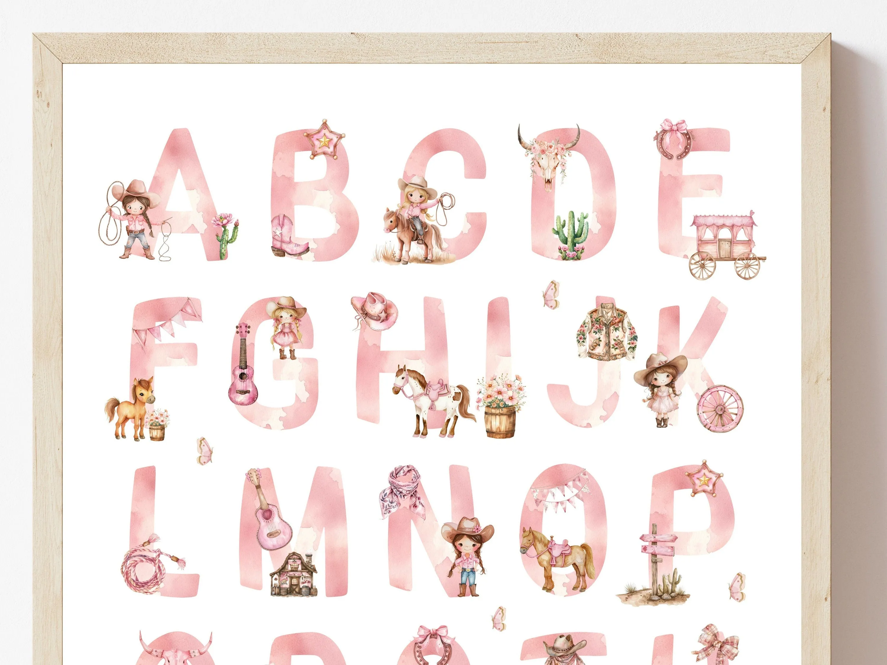 Cowgirl Alphabet Nursery Print