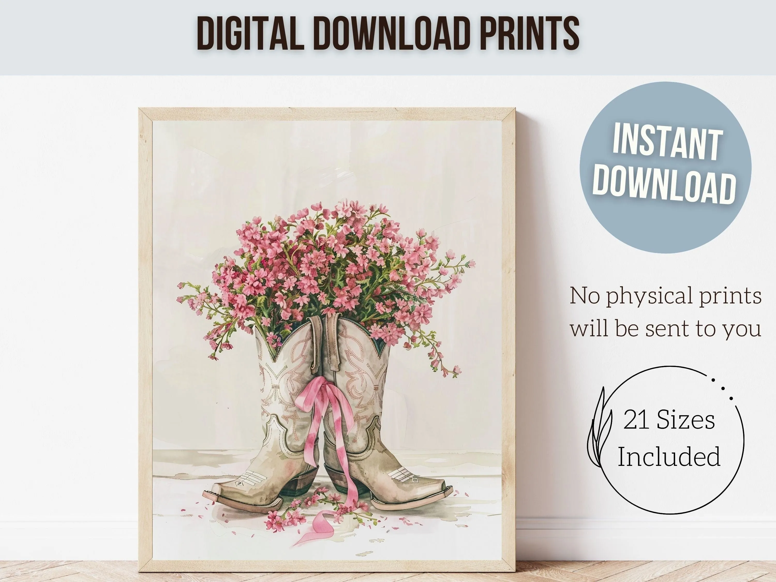 Cowgirl Boots Print - Set 1