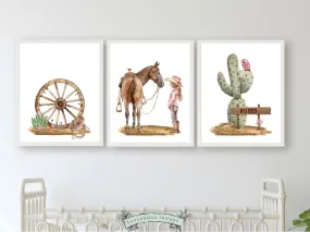 Cowgirl Nursery Prints - Set 6