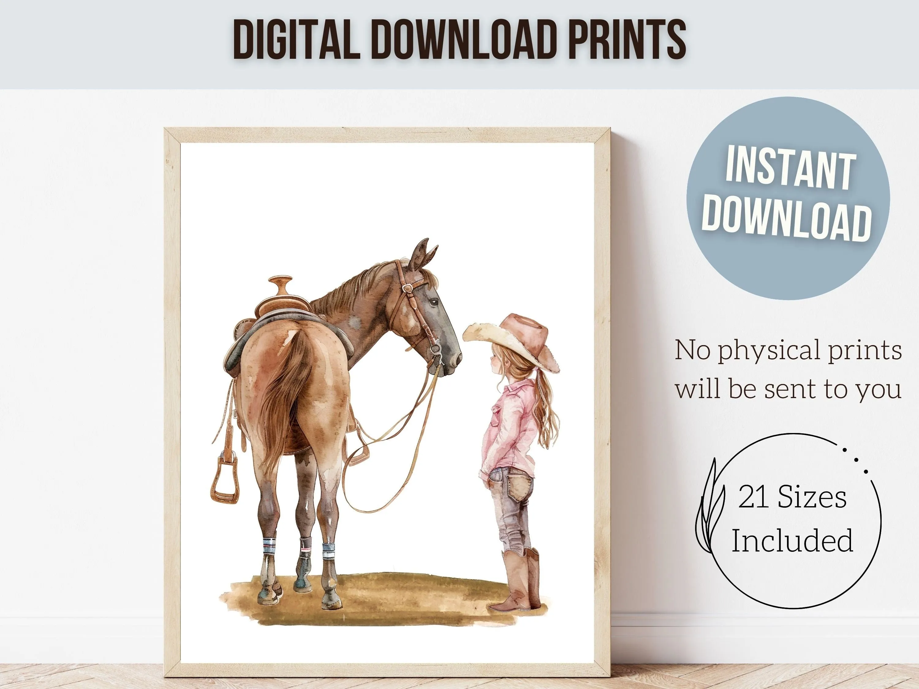 Cowgirl Nursery Prints - Set 6