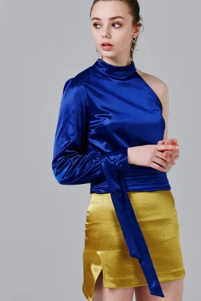 Daisy One-Shoulder Satin Top