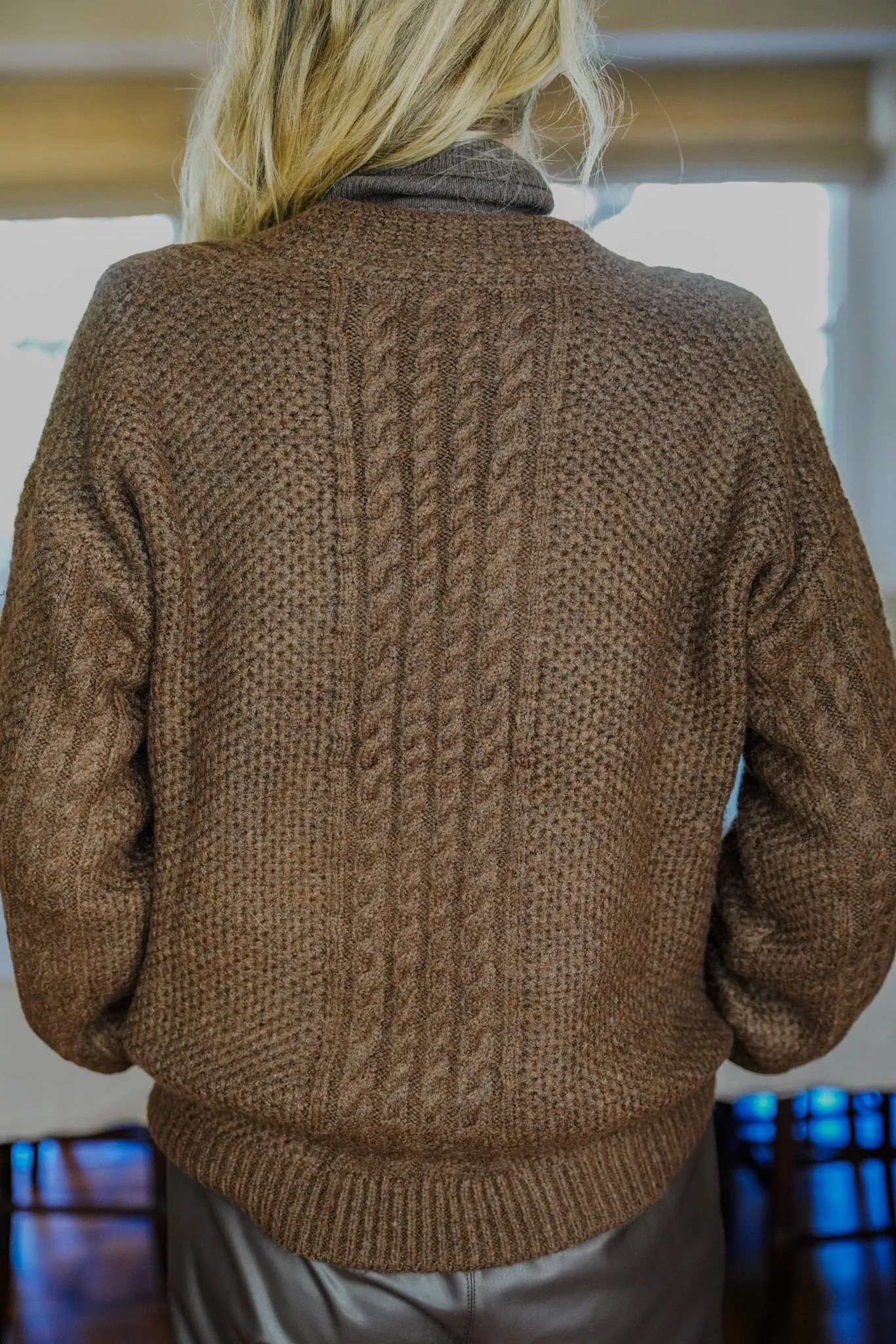 Dark Brown Cable Cardi