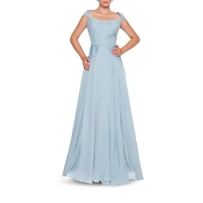 Empire Blue Chiffon Long Dress