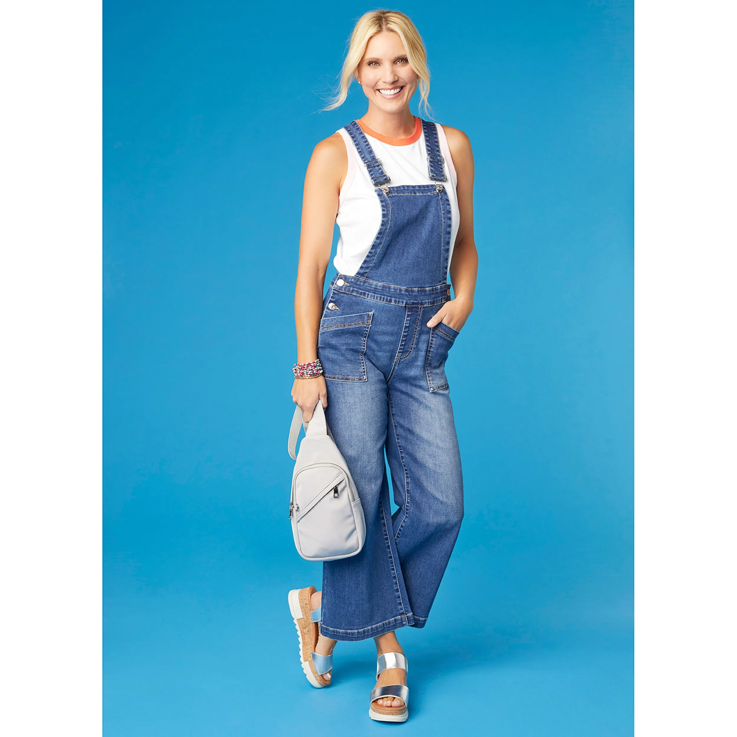 EverStretch Capri Overalls - Dark Denim