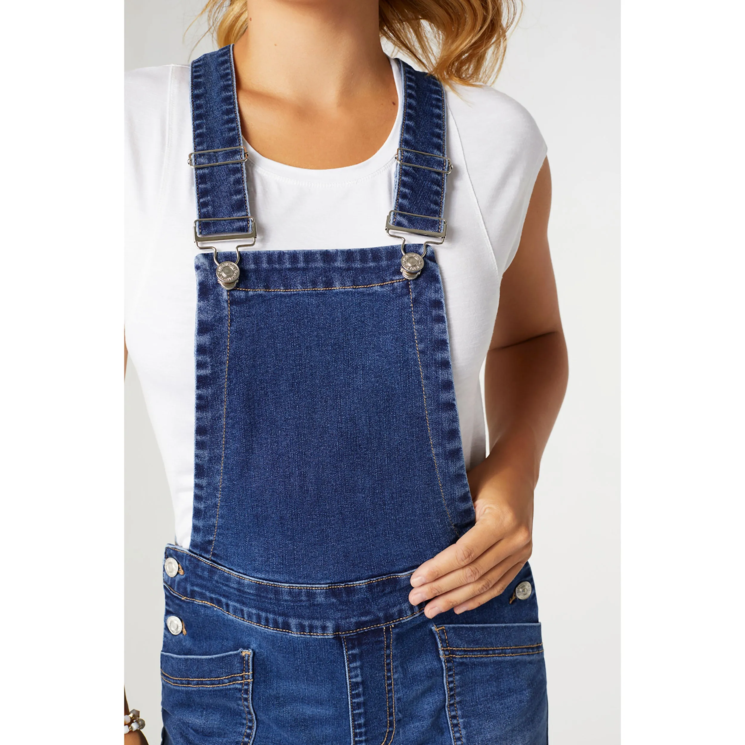EverStretch Capri Overalls - Dark Denim