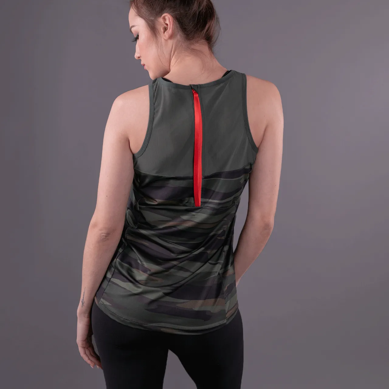 Final Sale Green Camo Biker Unleashed Tank