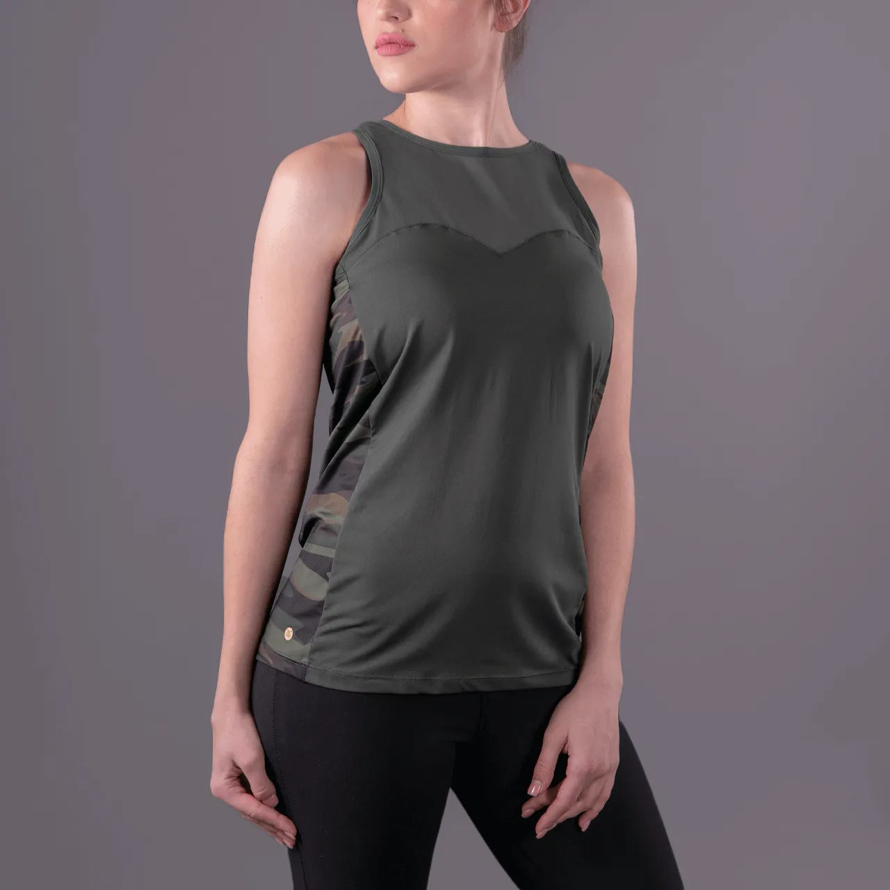 Final Sale Green Camo Biker Unleashed Tank