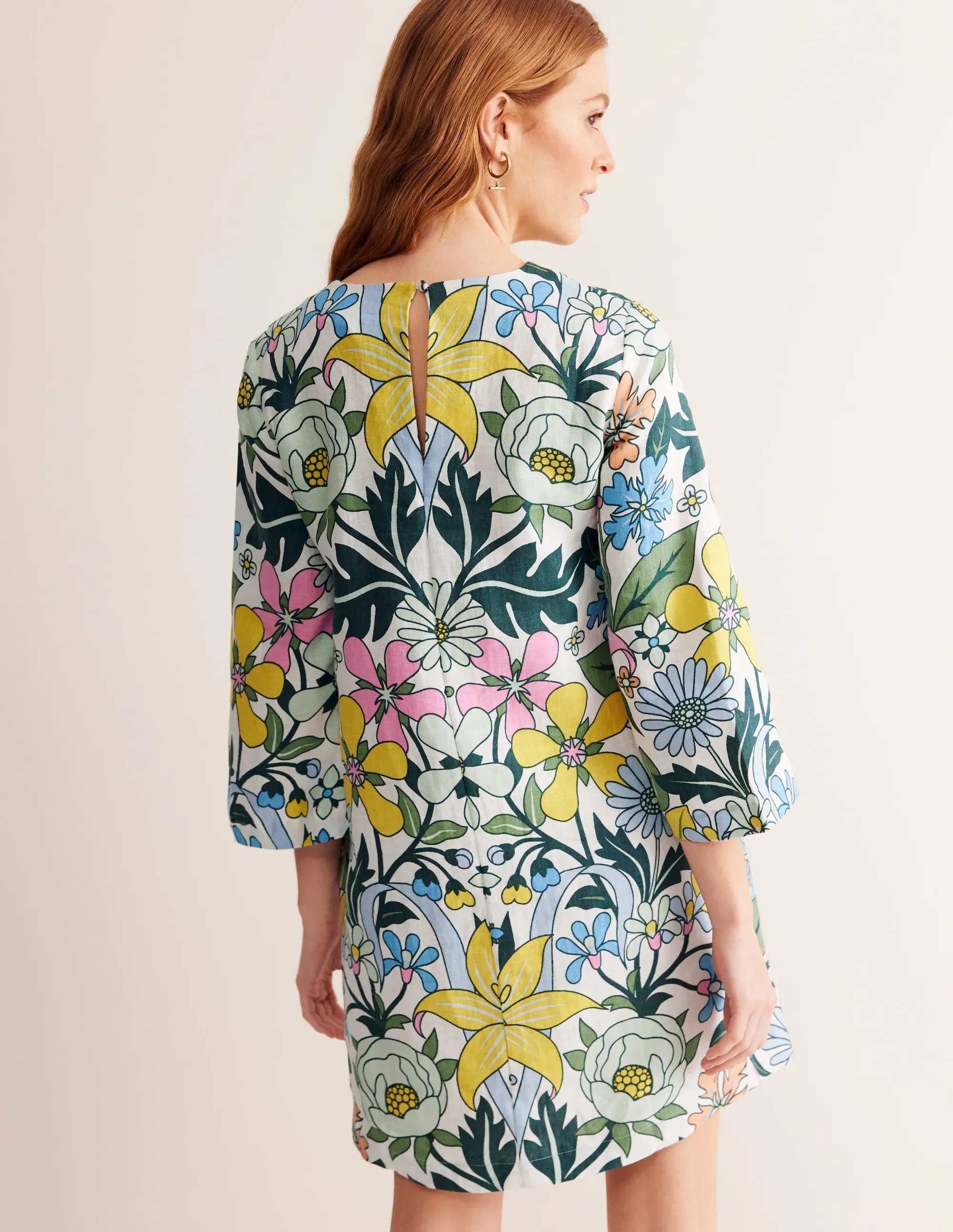 Flare Linen Short Dress