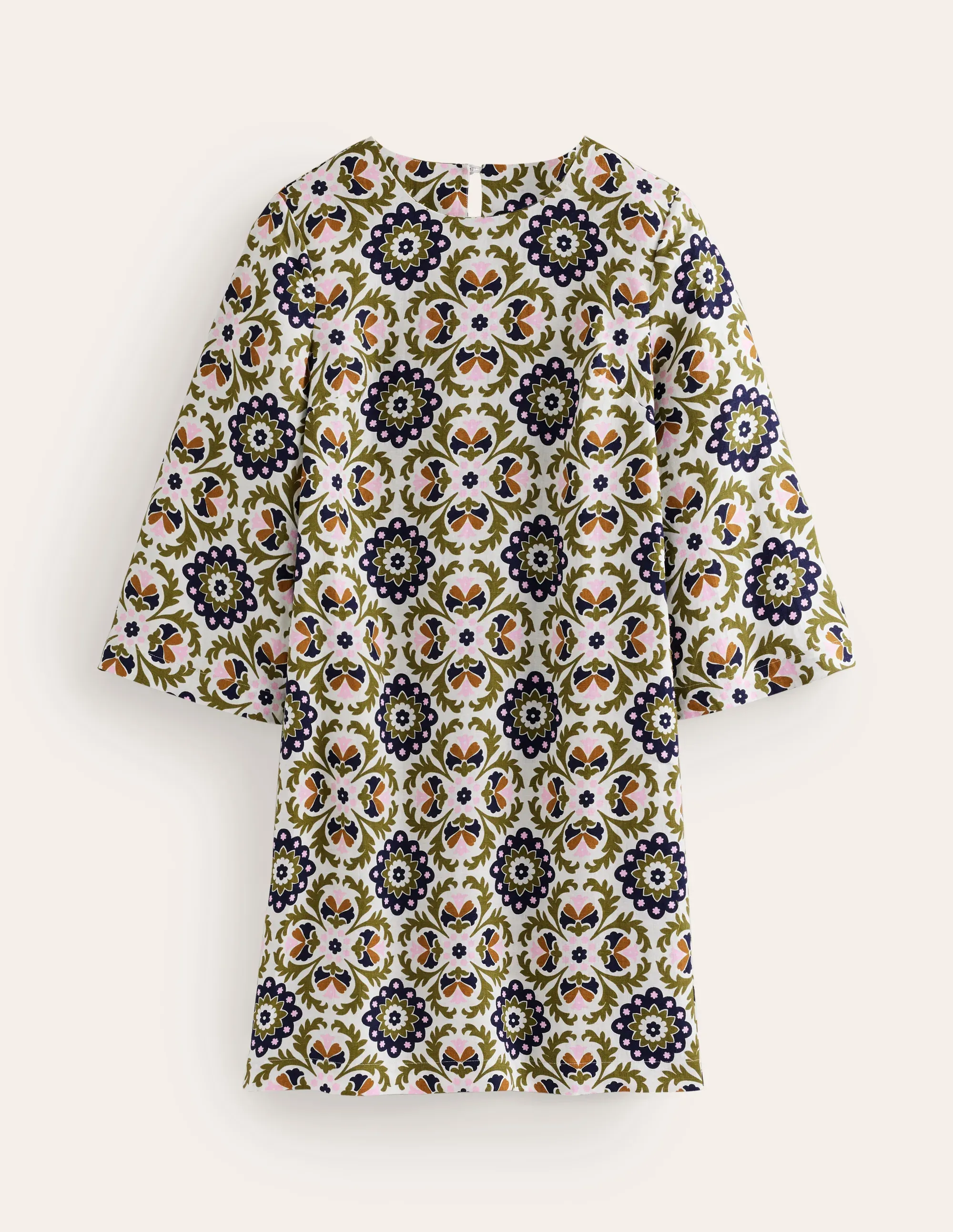 Flare Linen Short Dress