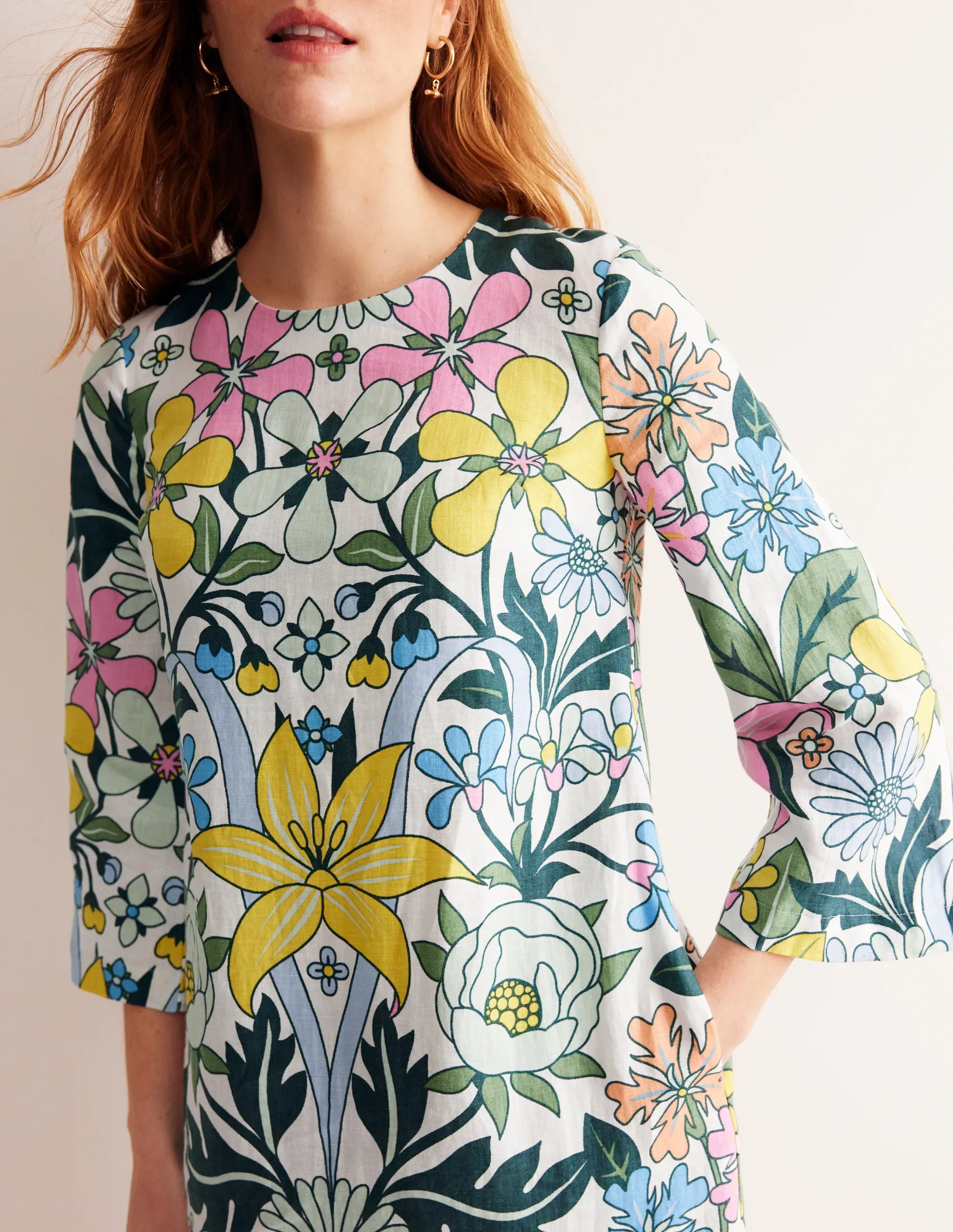 Flare Linen Short Dress
