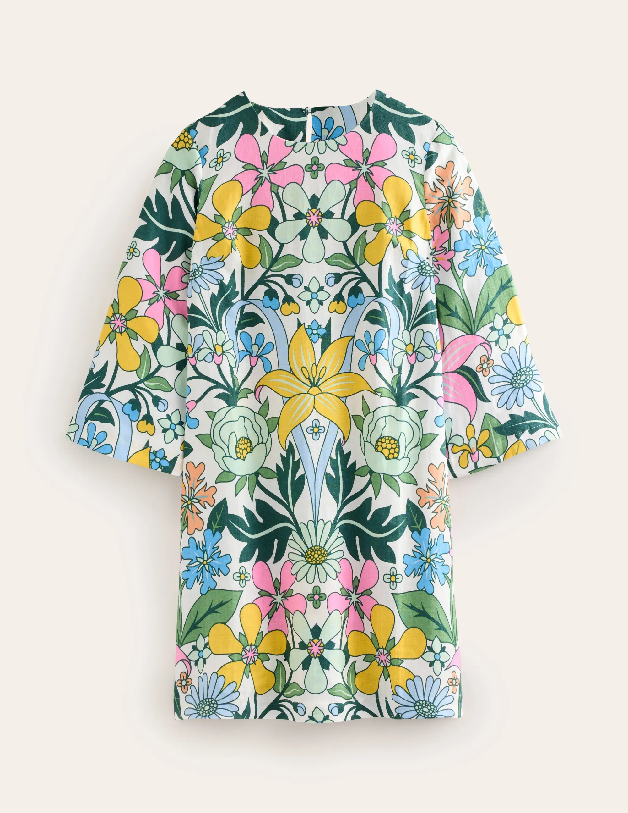 Flare Linen Short Dress