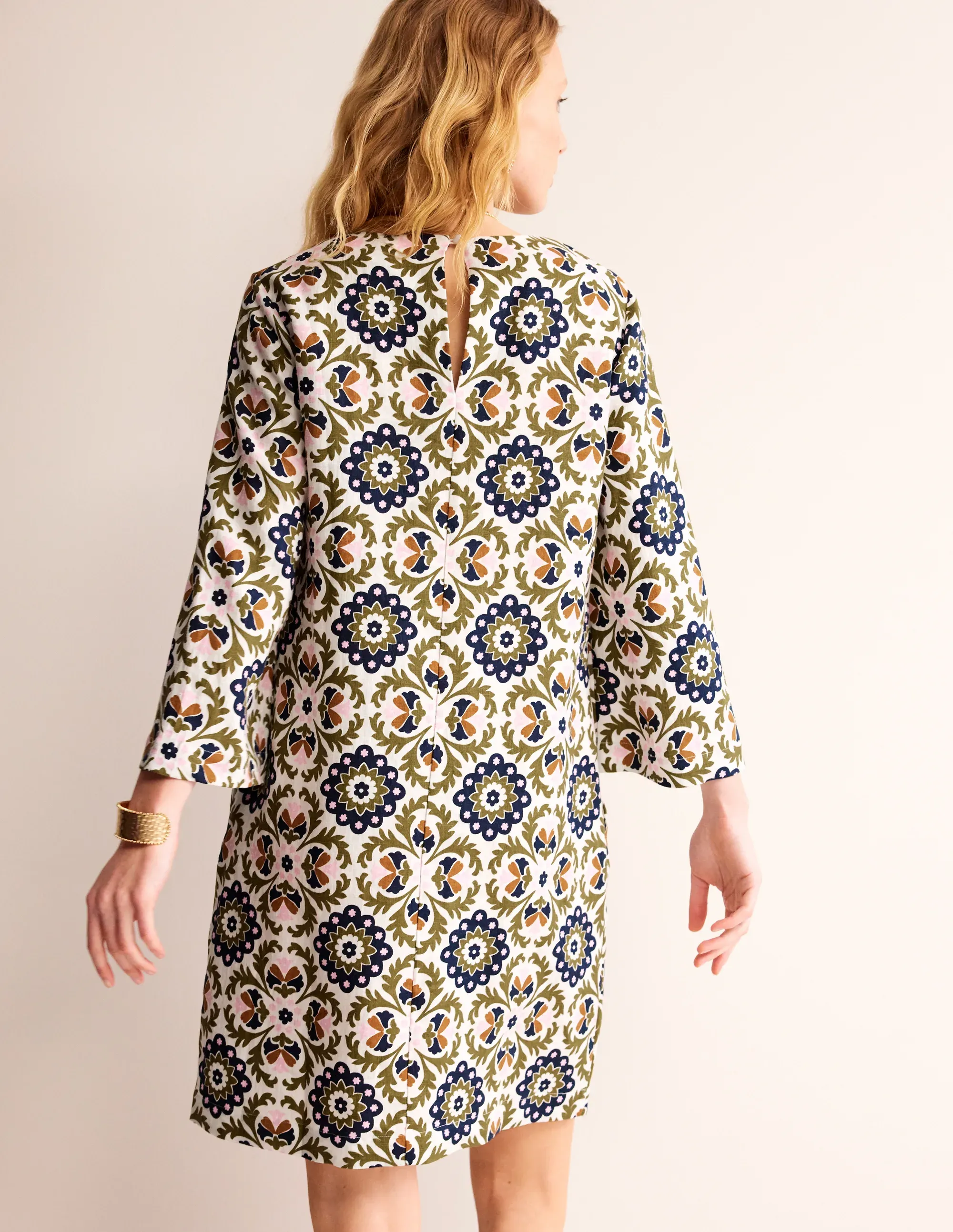 Flare Linen Short Dress