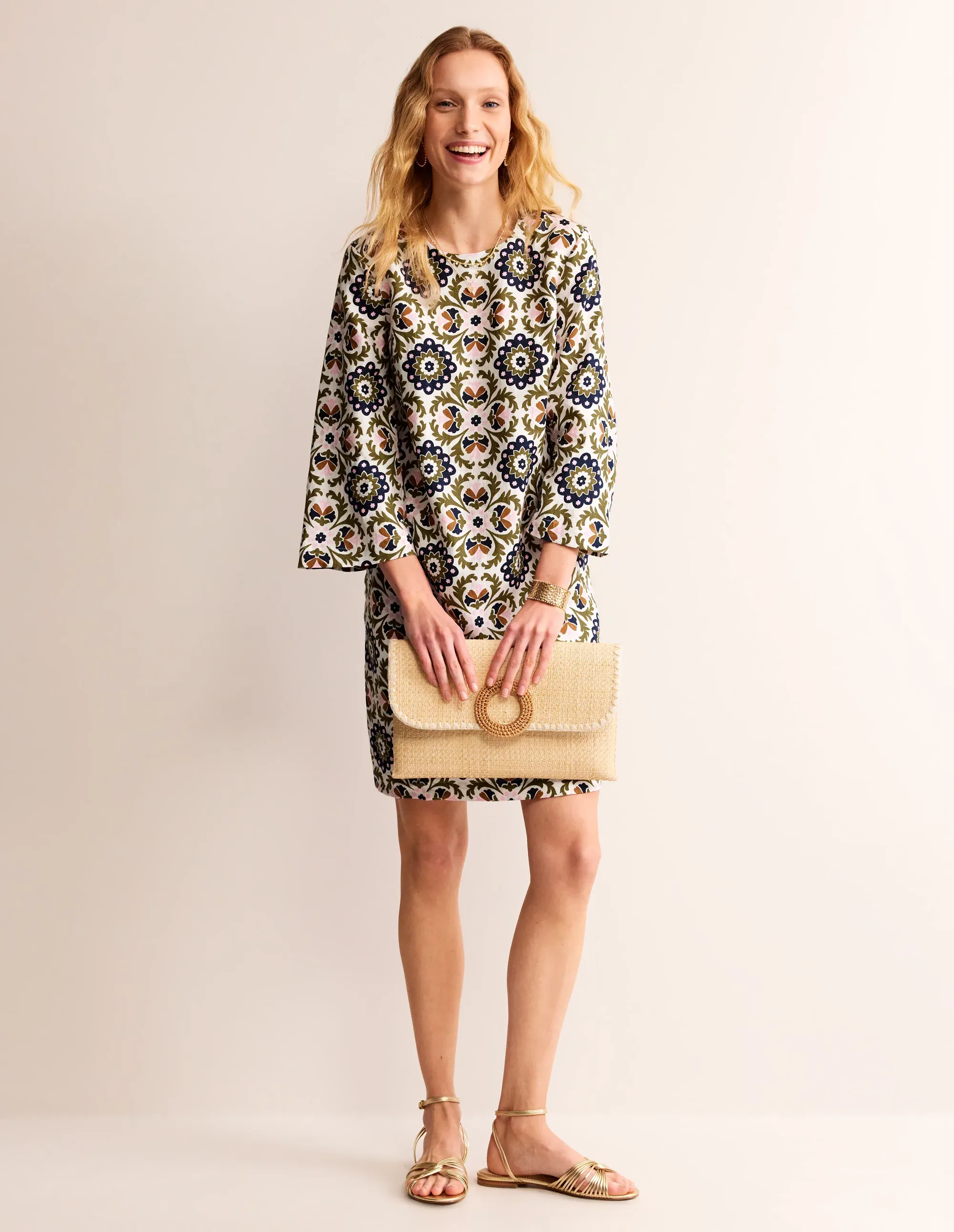 Flare Linen Short Dress