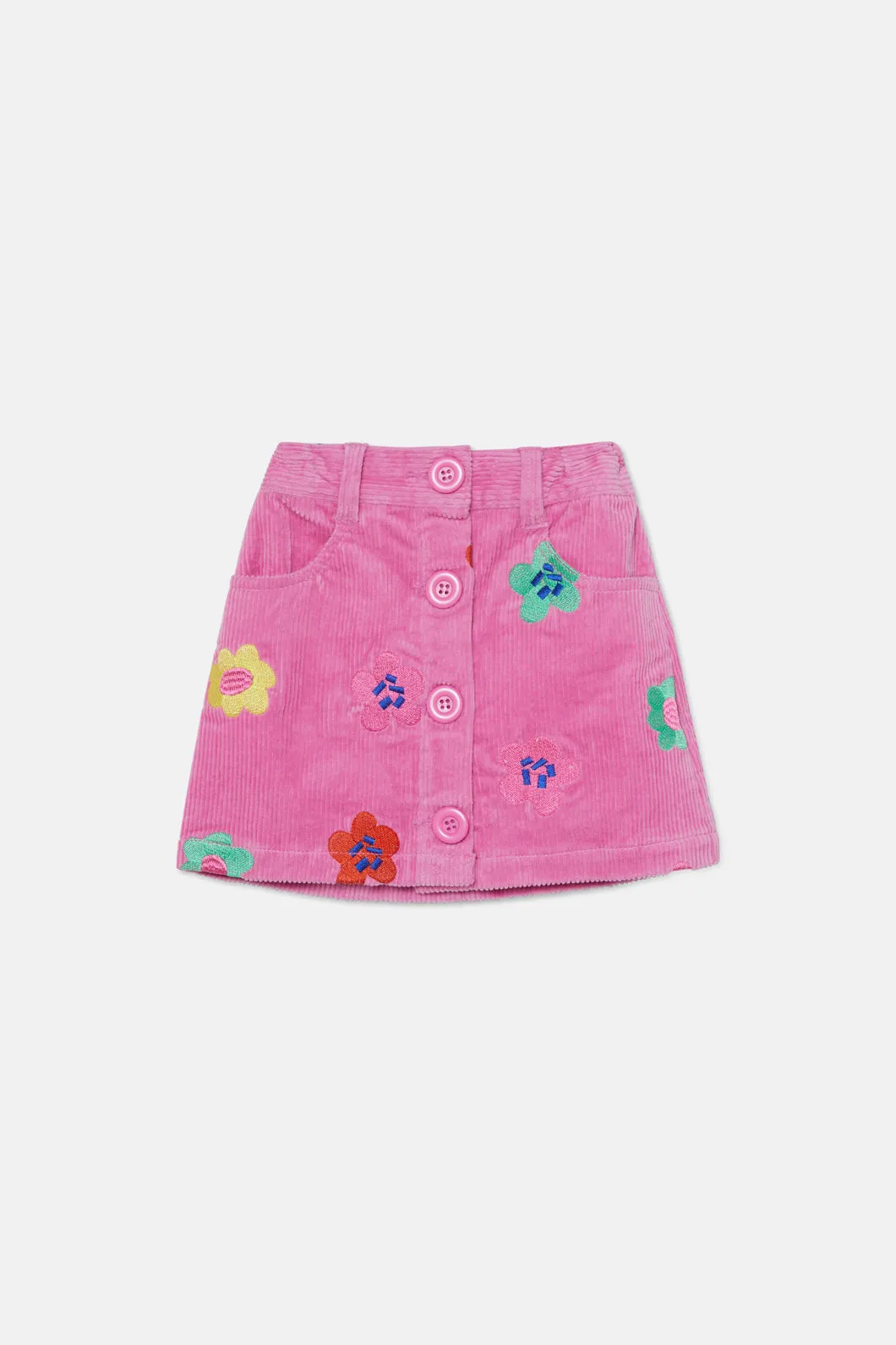 Floral Cord Kids Skirt