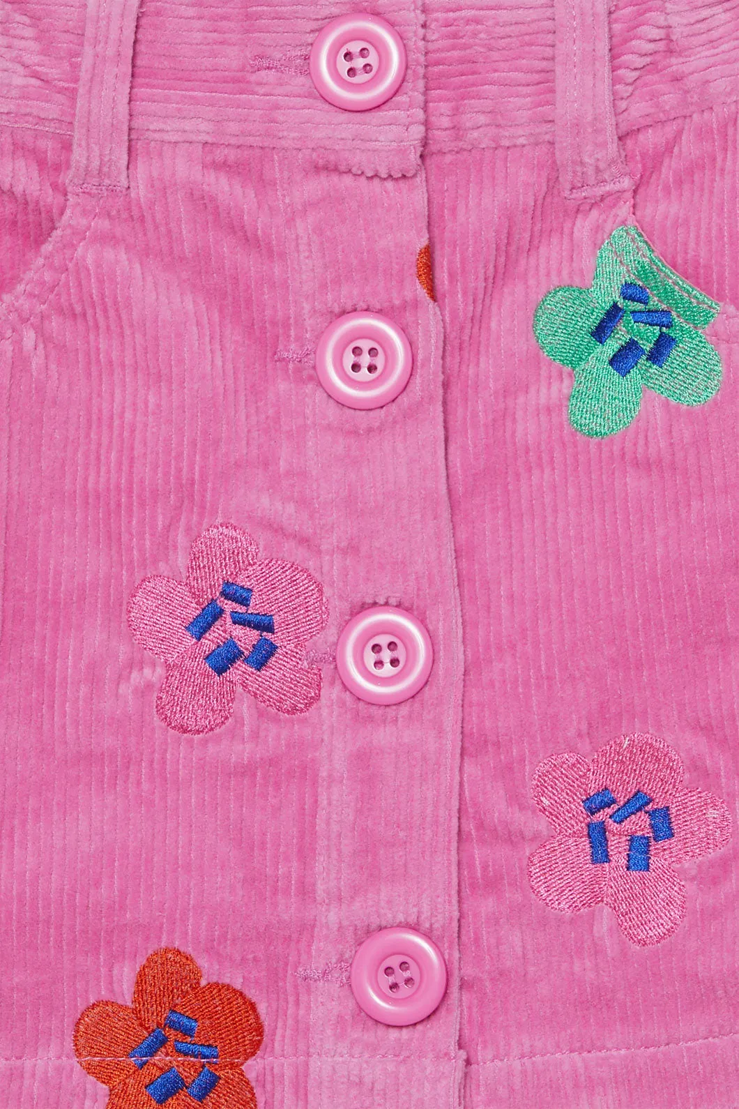 Floral Cord Kids Skirt