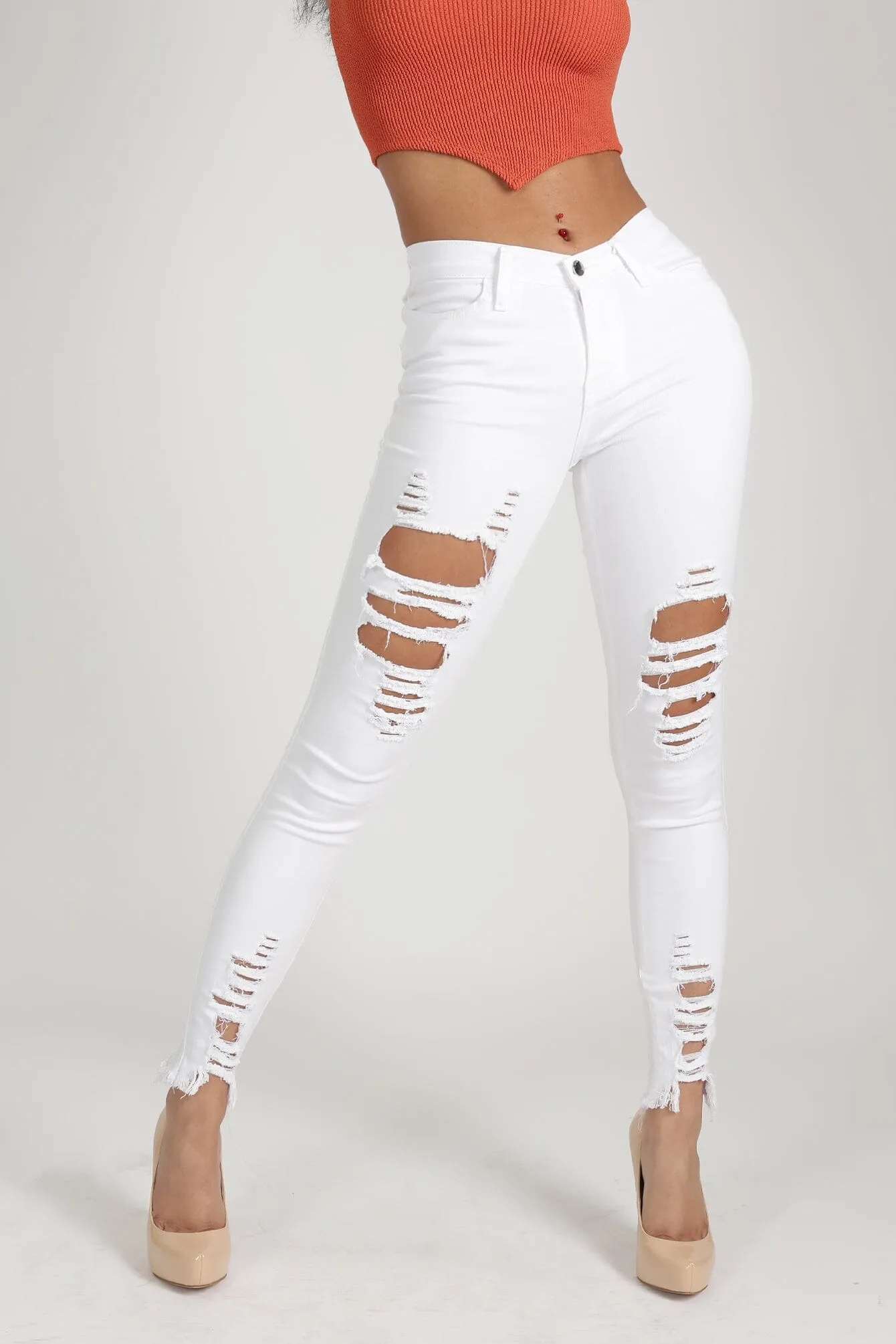 I'm Different White Jeans