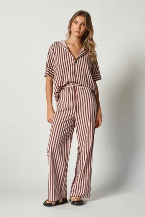 Iris Stripe Wide-Leg Pant - Cinnamon / Pink
