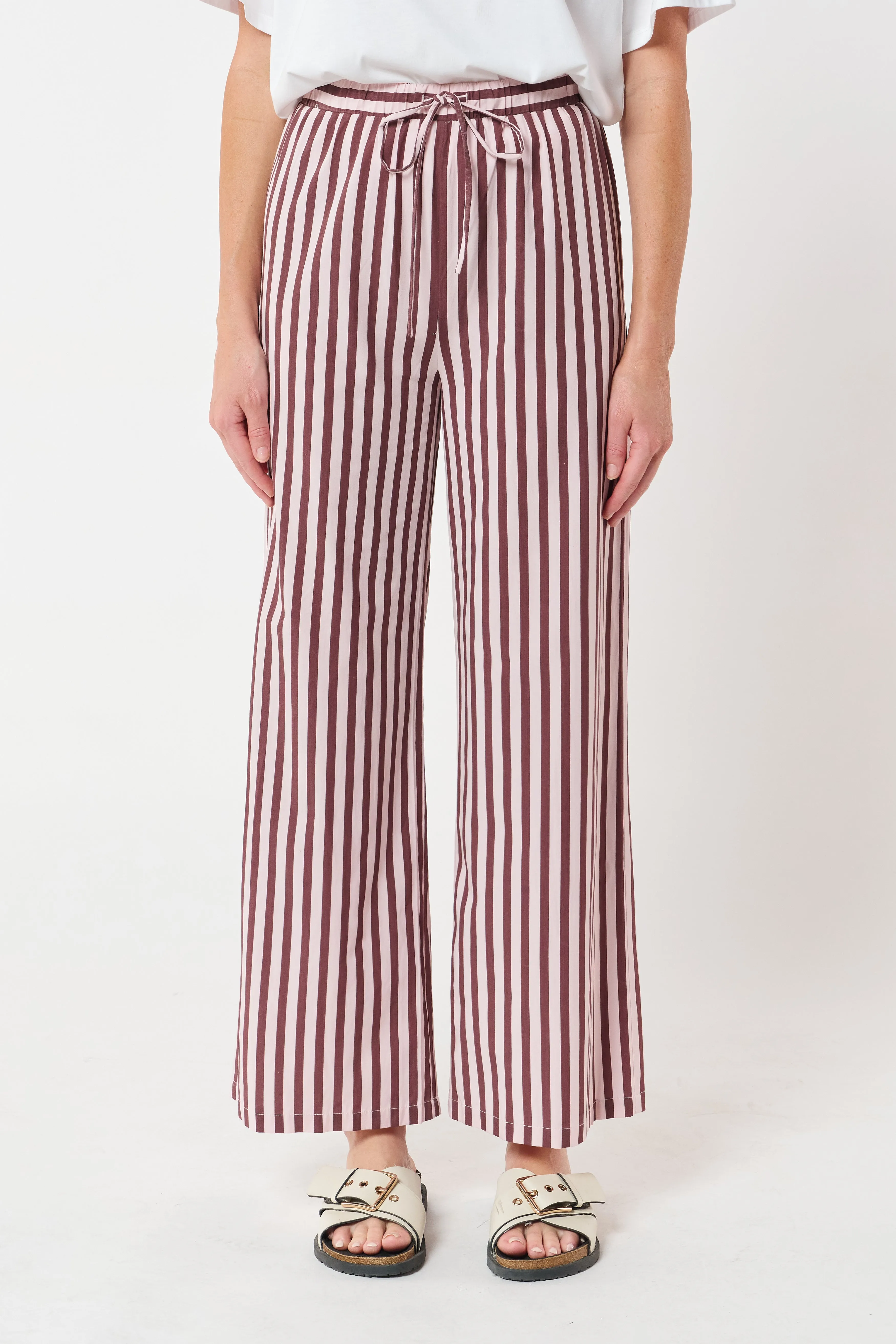 Iris Stripe Wide-Leg Pant - Cinnamon / Pink