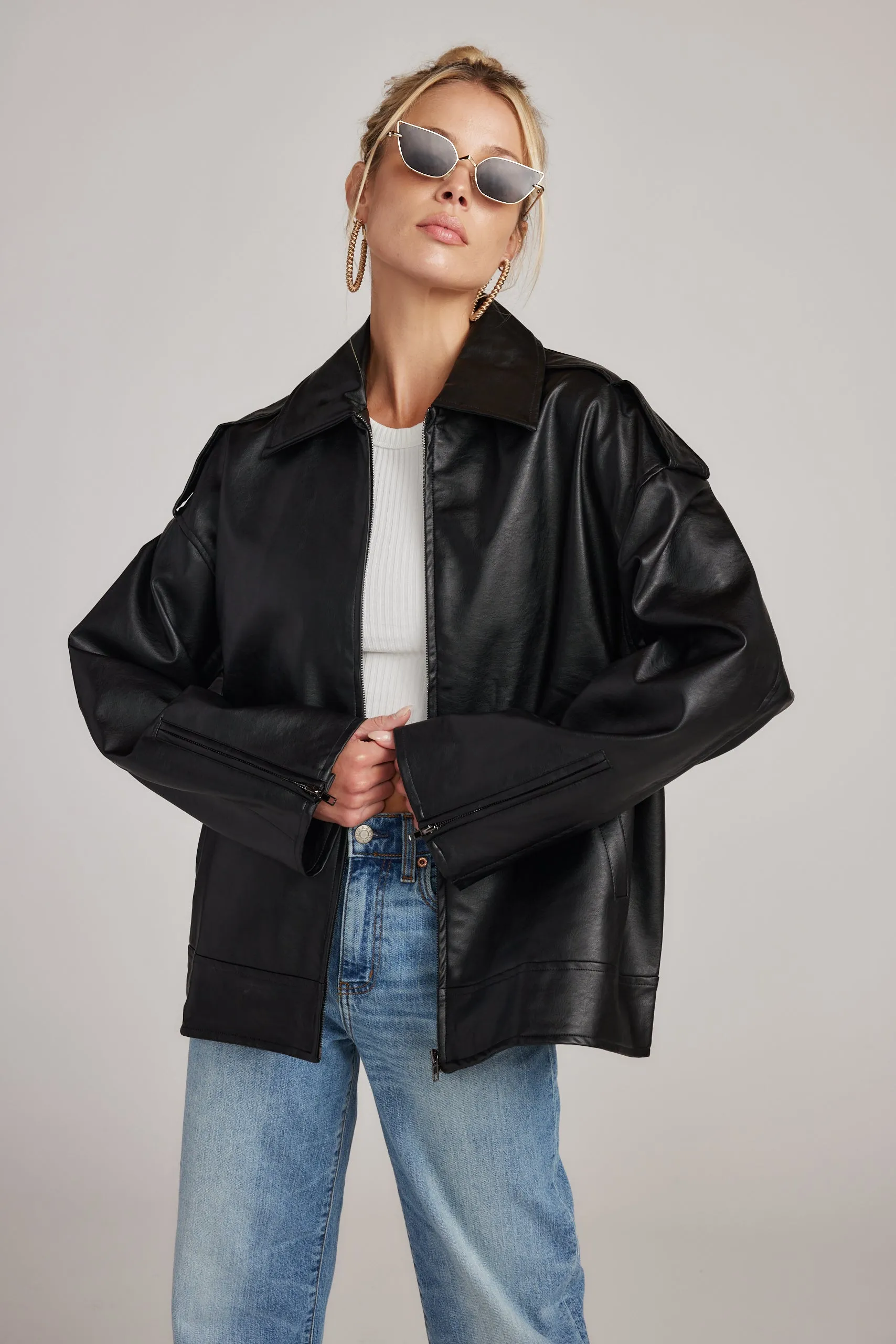 Jordan Black Faux Leather Jacket