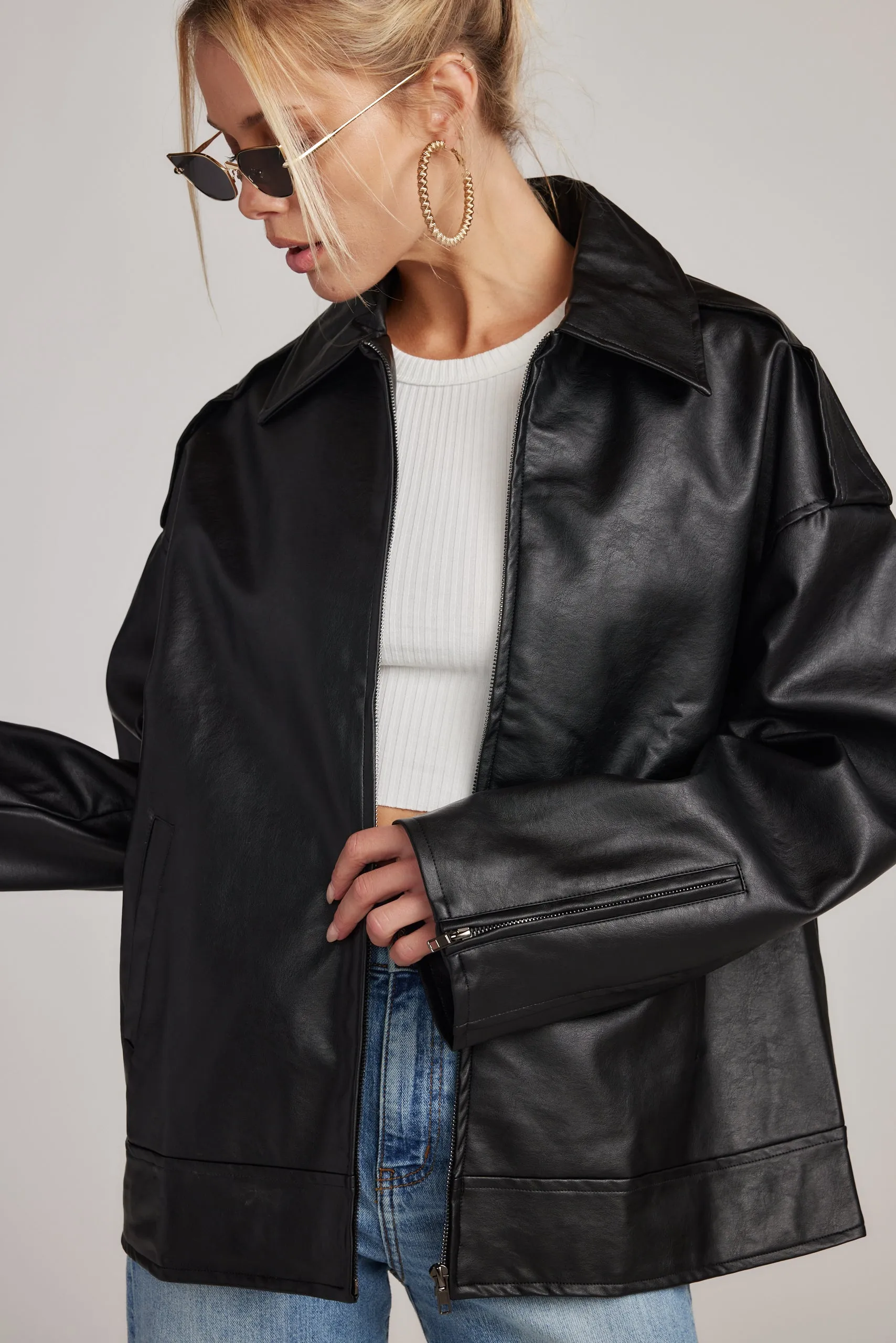 Jordan Black Faux Leather Jacket